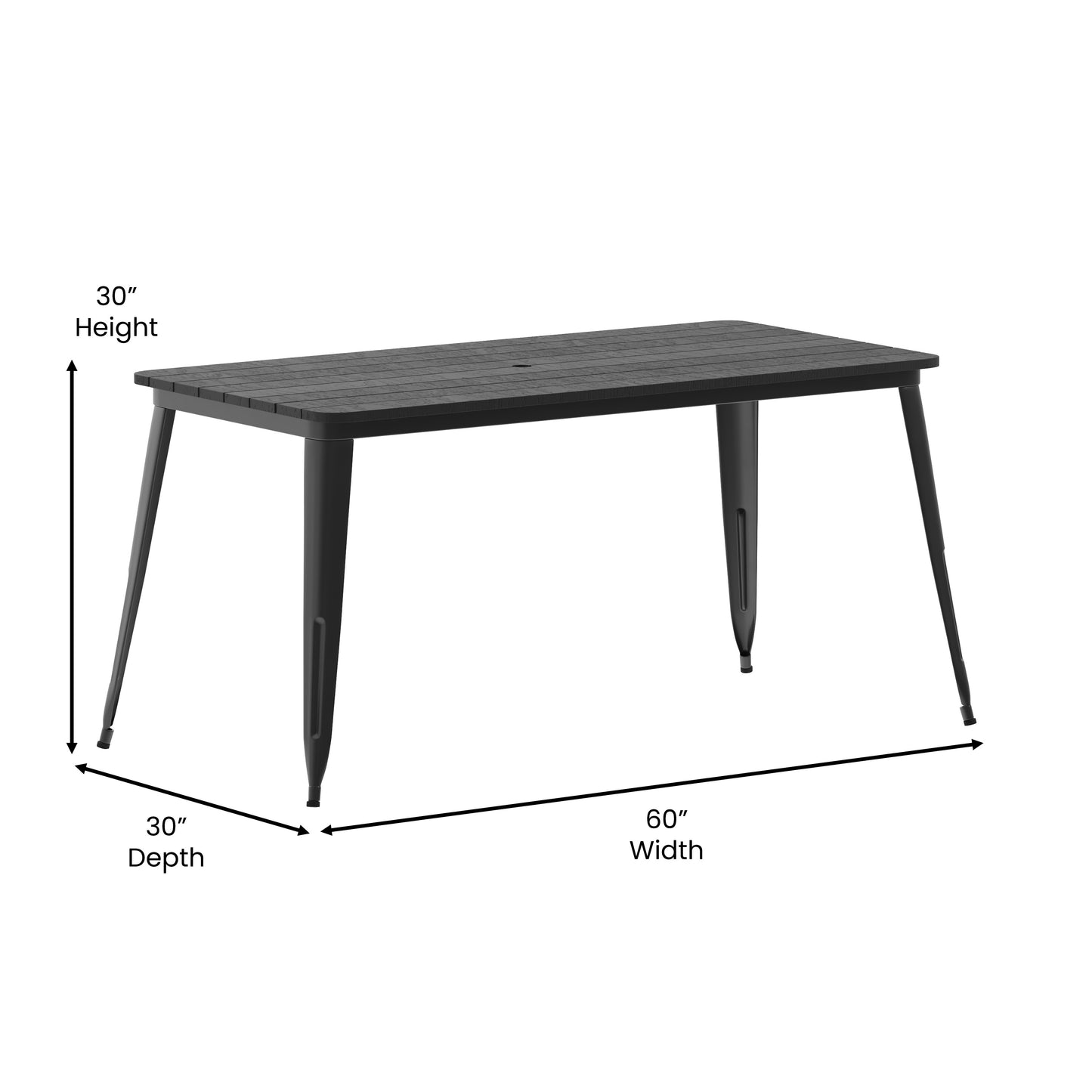 30x60 BK/BK Dining Table JJ-T146120-BKBK-GG