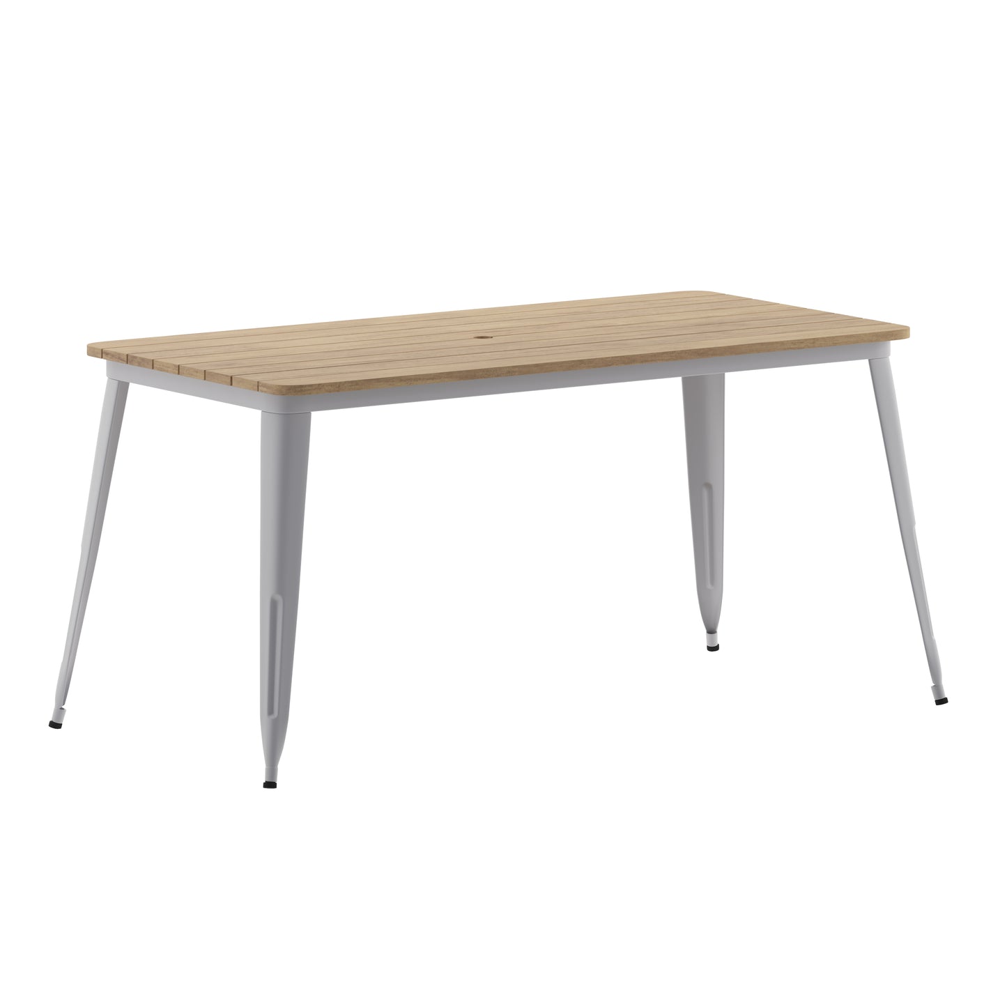 Contemporary 30" x 60" Commercial Dining Table for 6 with Umbrella Hole