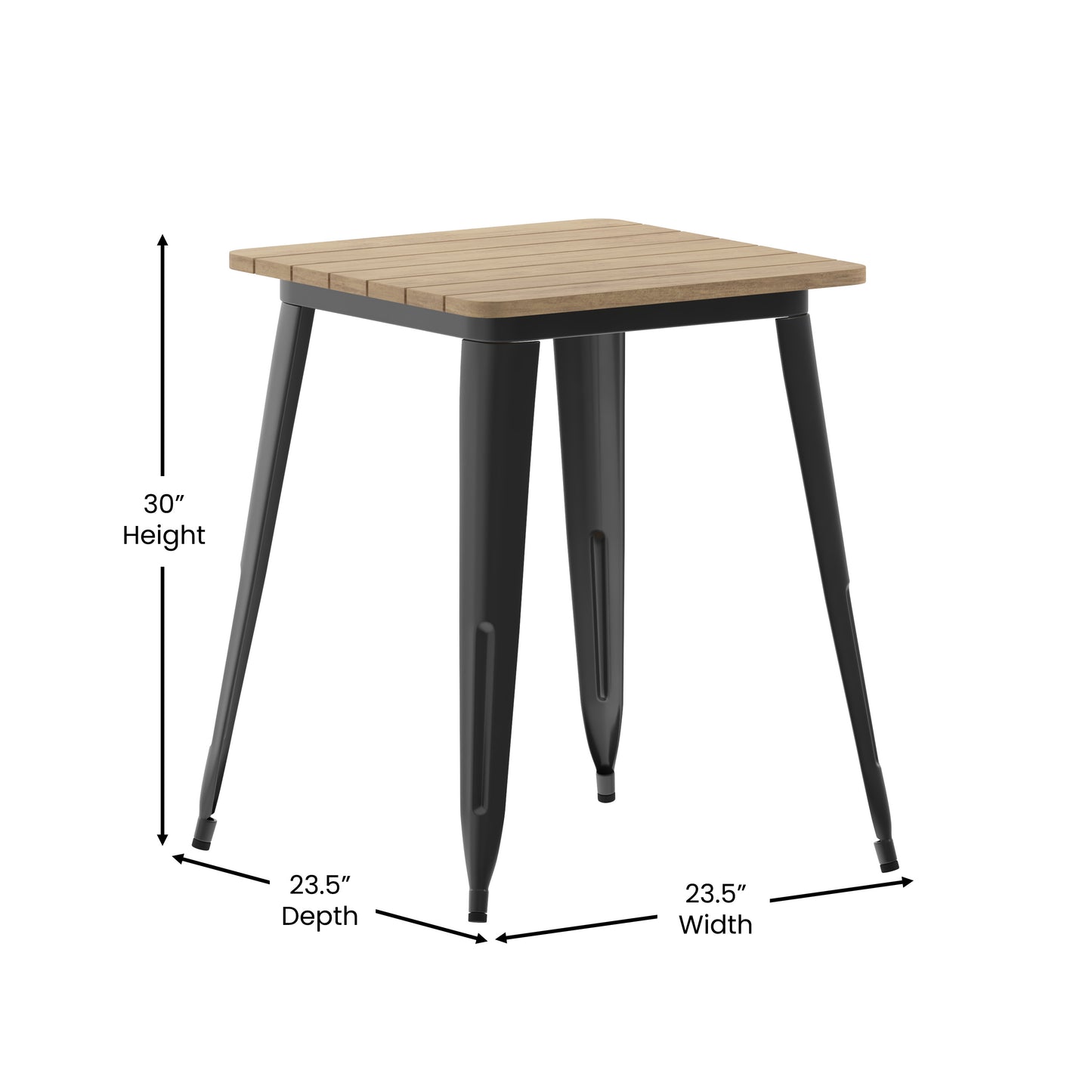 23.75" SQ BR/BK Dining Table JJ-T14619-60-BRBK-GG