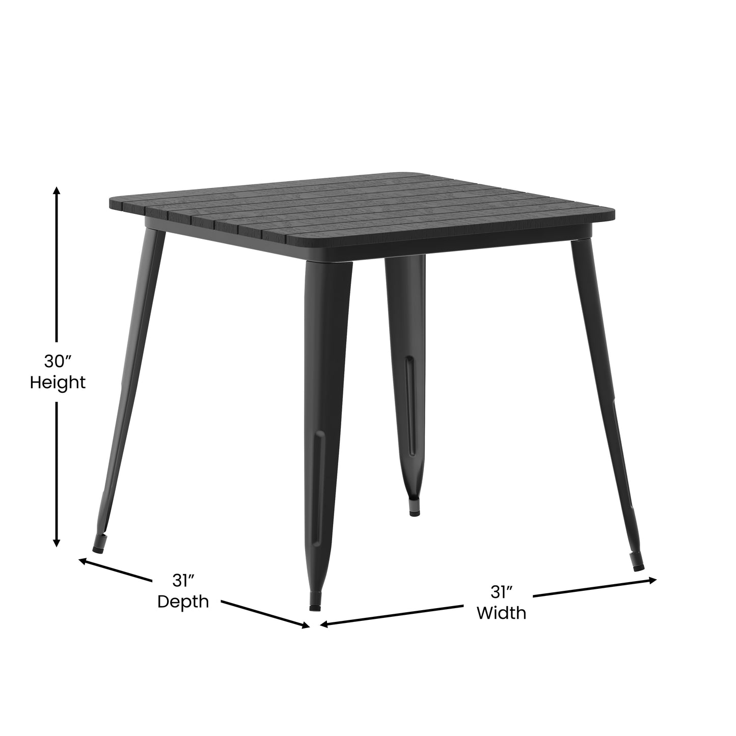 Contemporary 31.5" Square Commercial Dining Table for 4