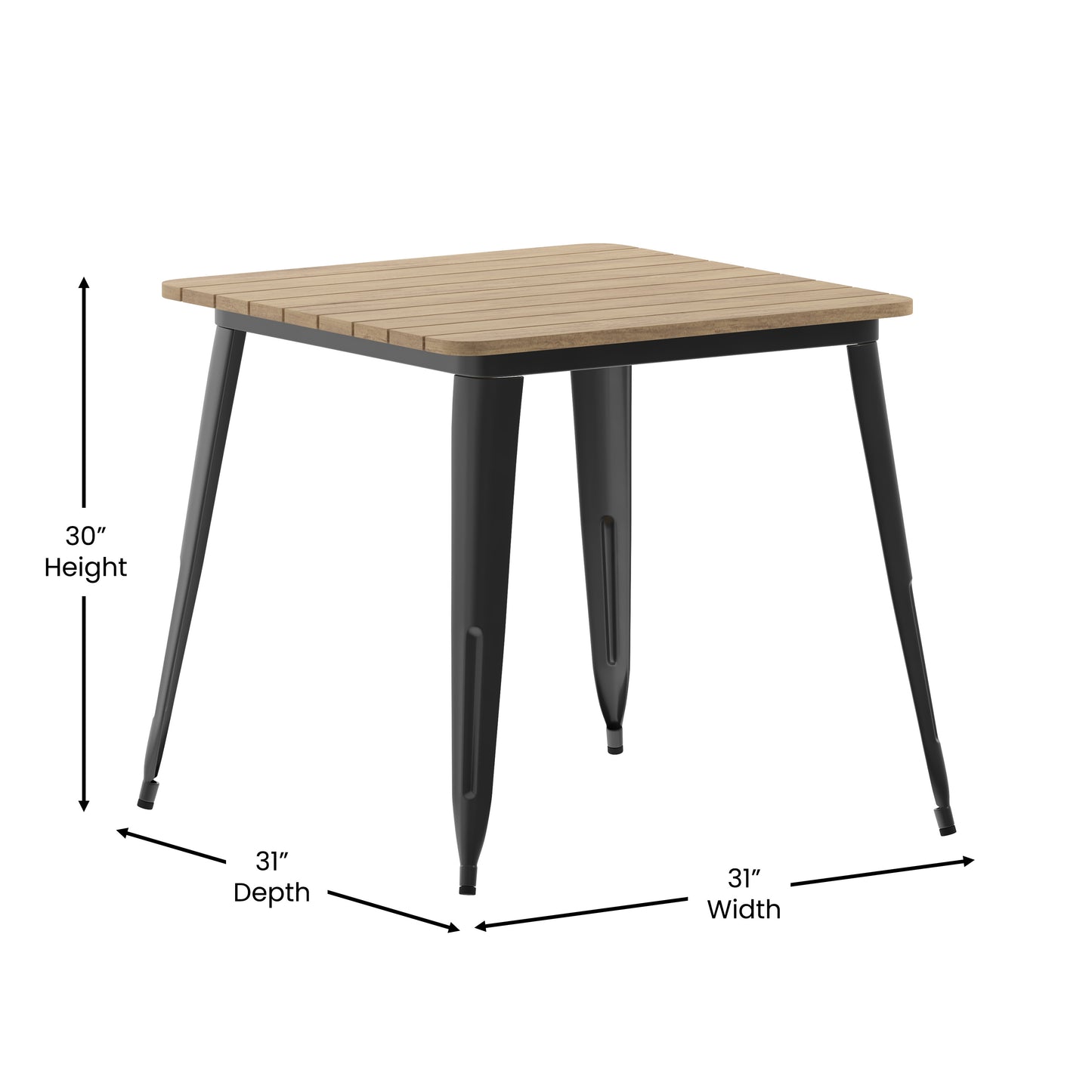 Contemporary 31.5" Square Commercial Dining Table for 4