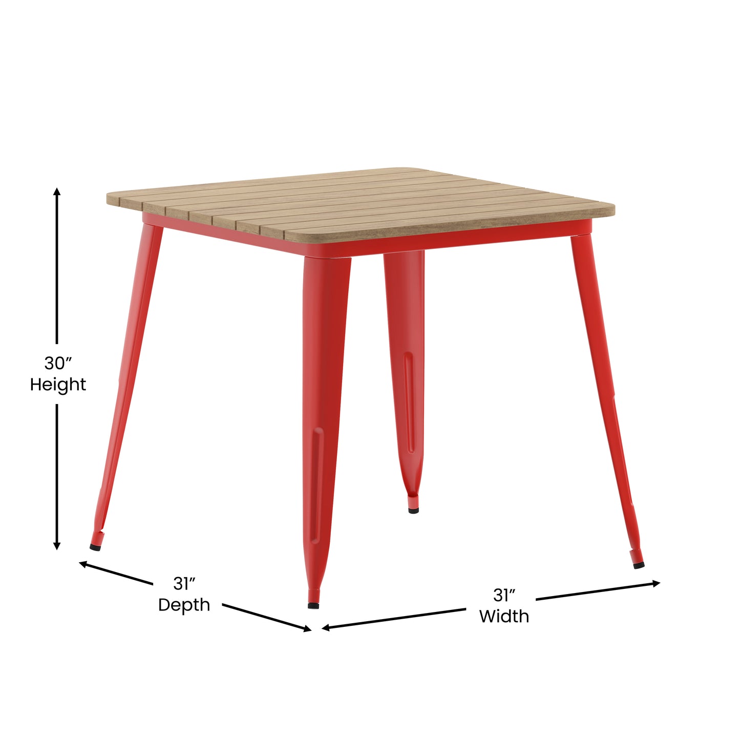 31.5" SQ BR/RED Dining Table JJ-T14619-80-BRRD-GG