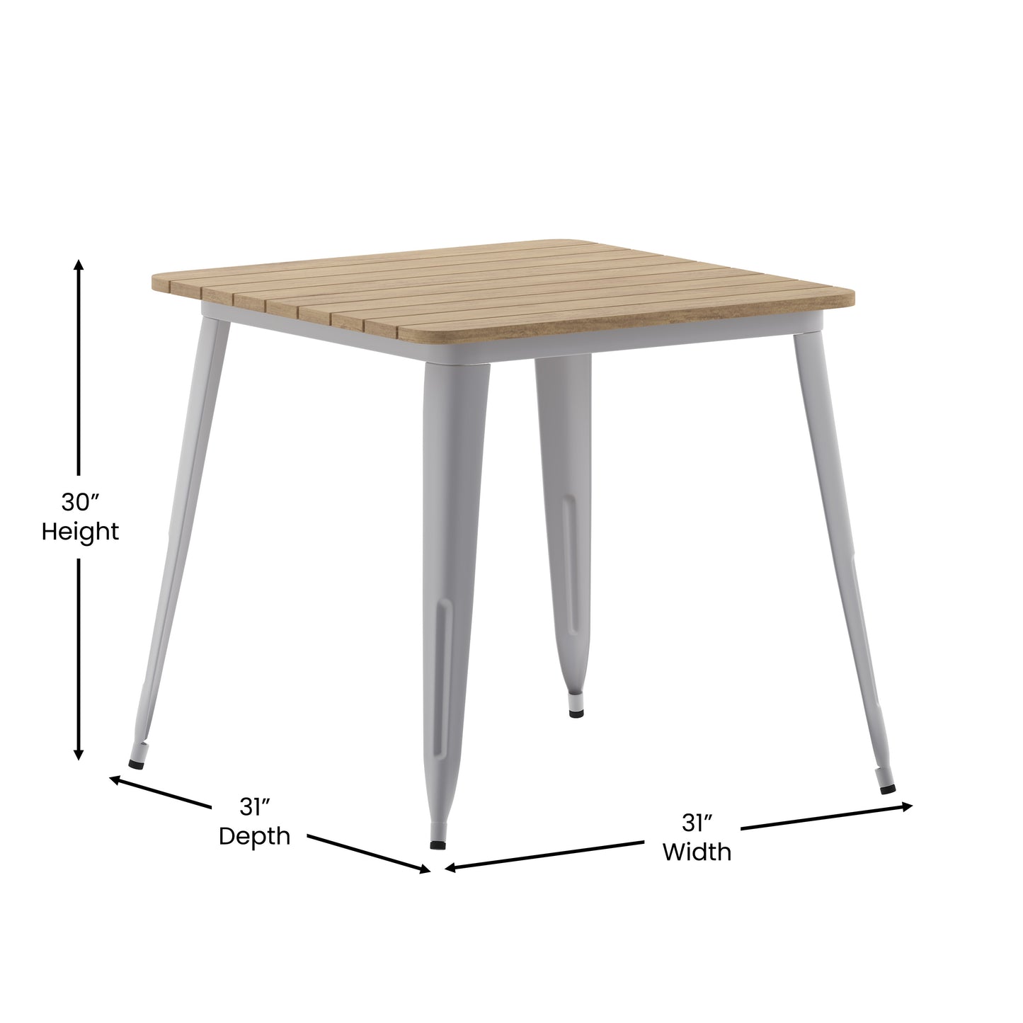 31.5" SQ BR/SIL Dining Table JJ-T14619-80-BRSL-GG