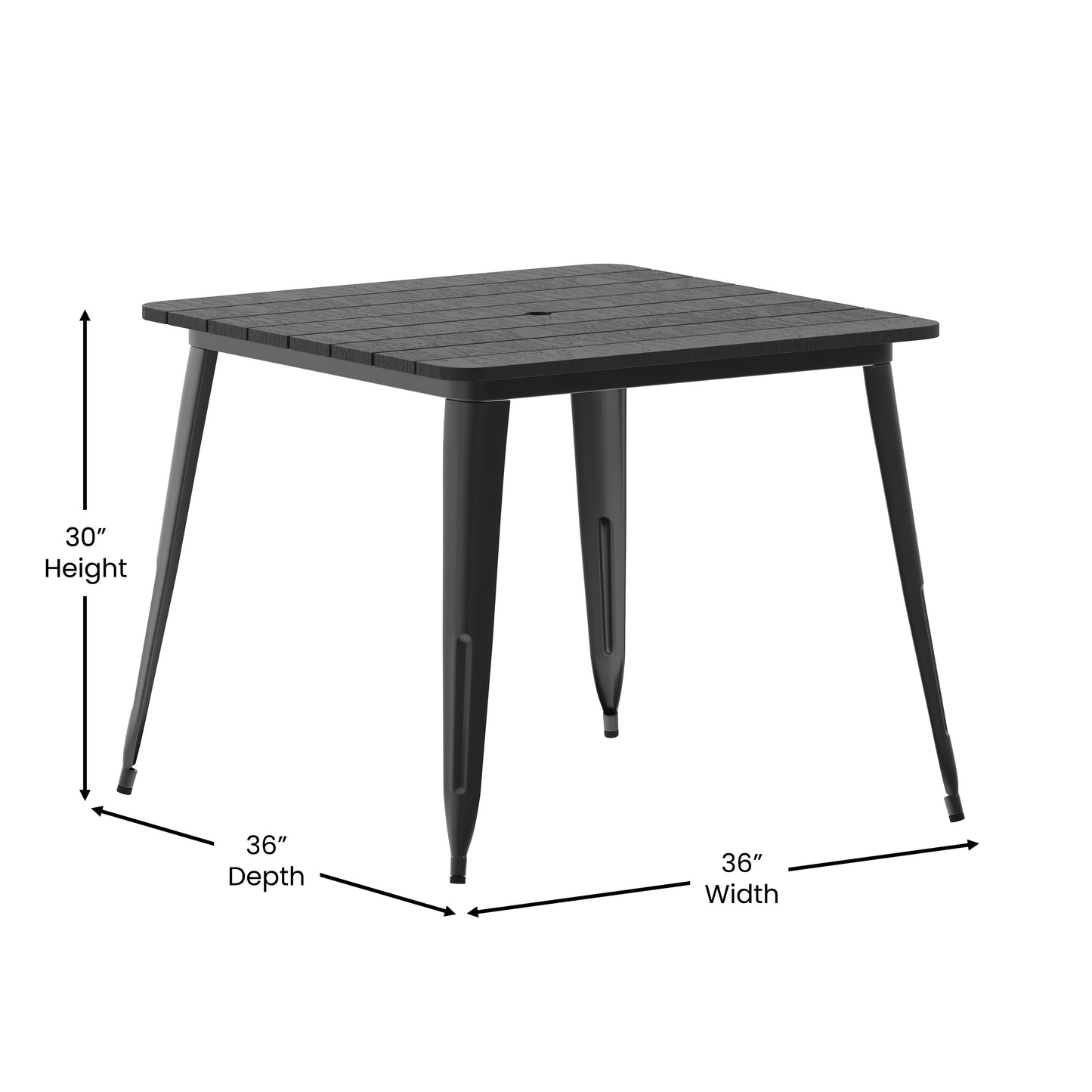 36" SQ BK/BK Dining Table JJ-T14619-90-BKBK-GG