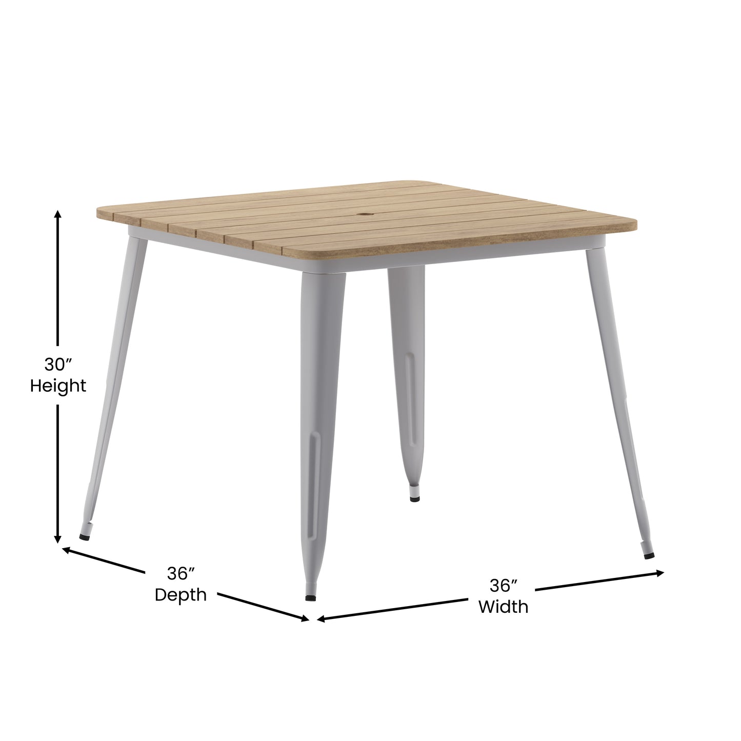 36" SQ BR/SIL Dining Table JJ-T14619-90-BRSL-GG