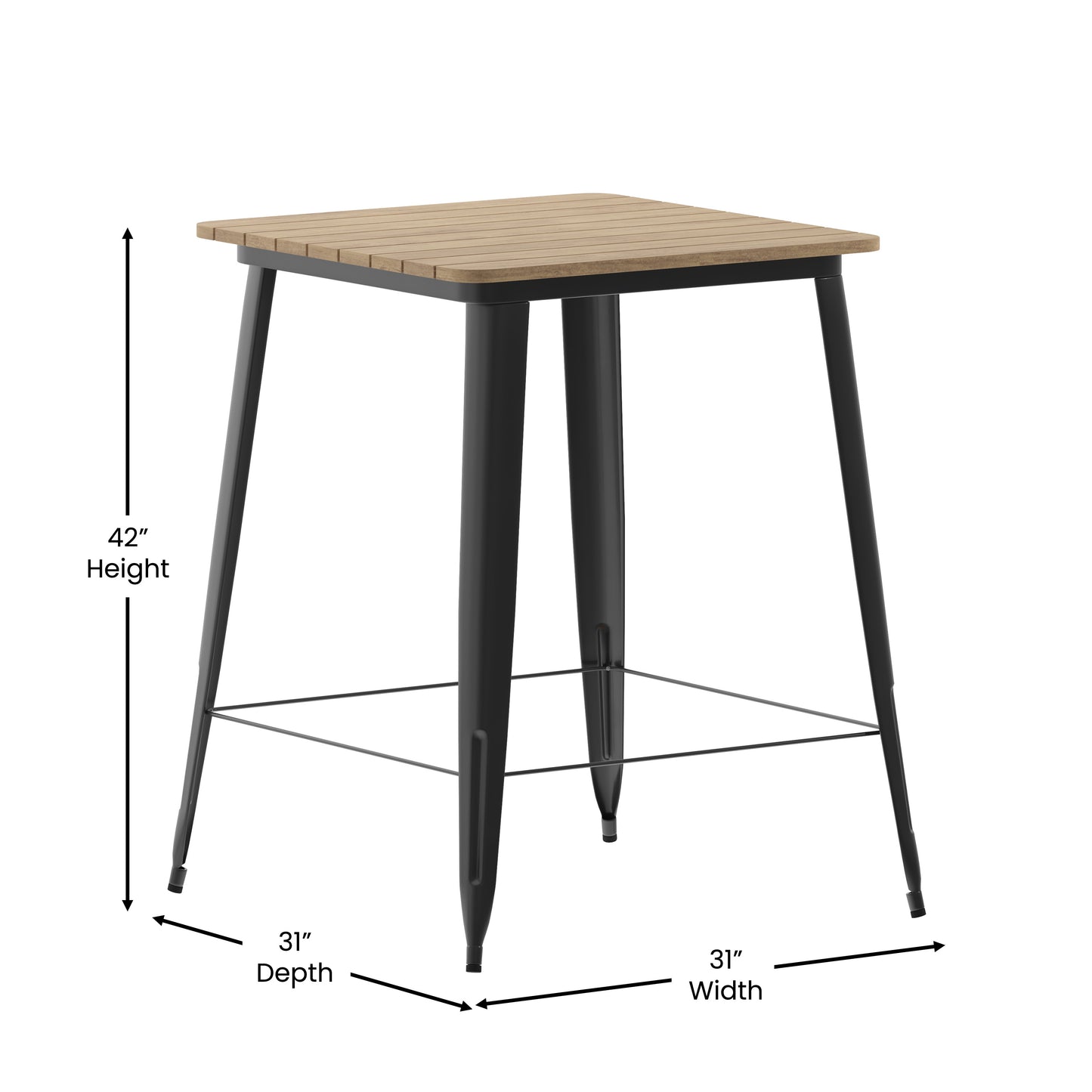 31.5" SQ BR/BK Bar Top Table JJ-T14619H-80-BRBK-GG