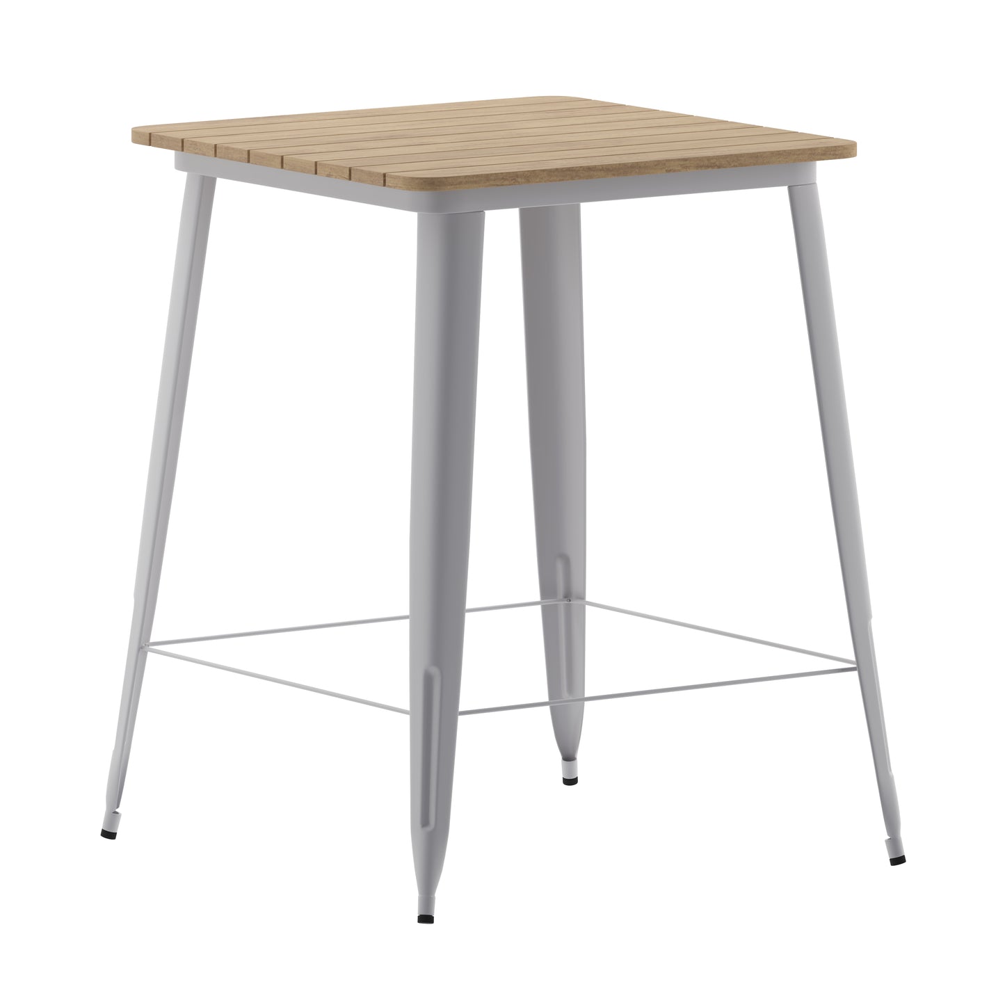 31.5" SQ BR/SIL Bar Top Table JJ-T14619H-80-BRSL-GG