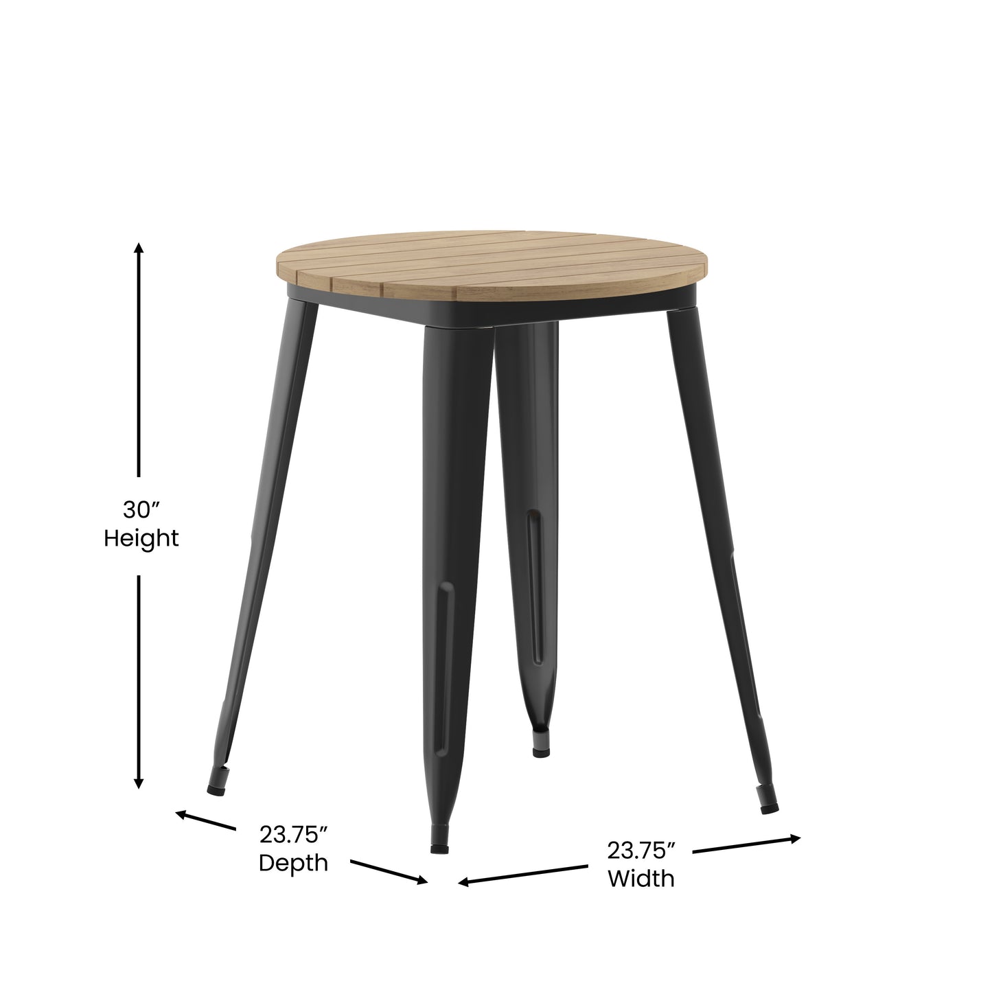 23.75" RD BR/BK Dining Table JJ-T14623-60-BRBK-GG