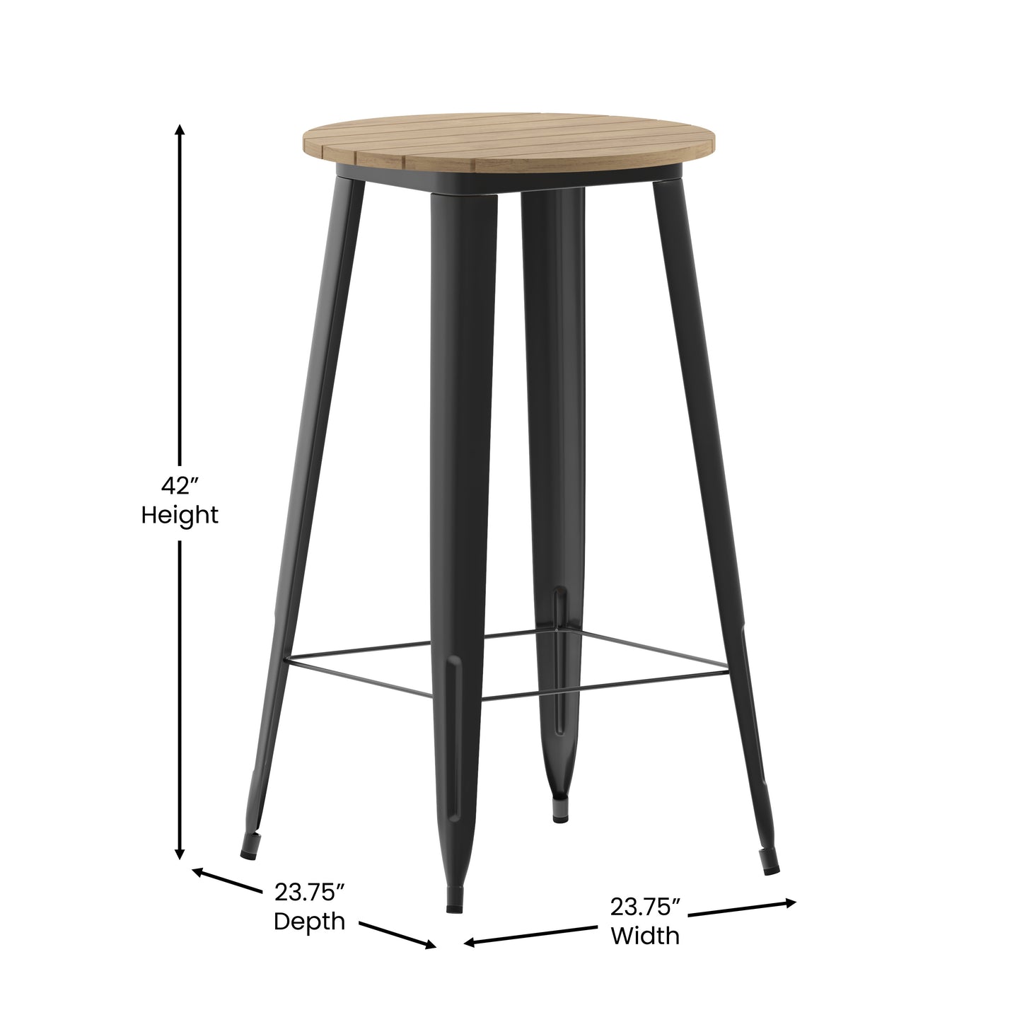 Contemporary 23.75" Round Commercial Bar Height Dining Table for 2