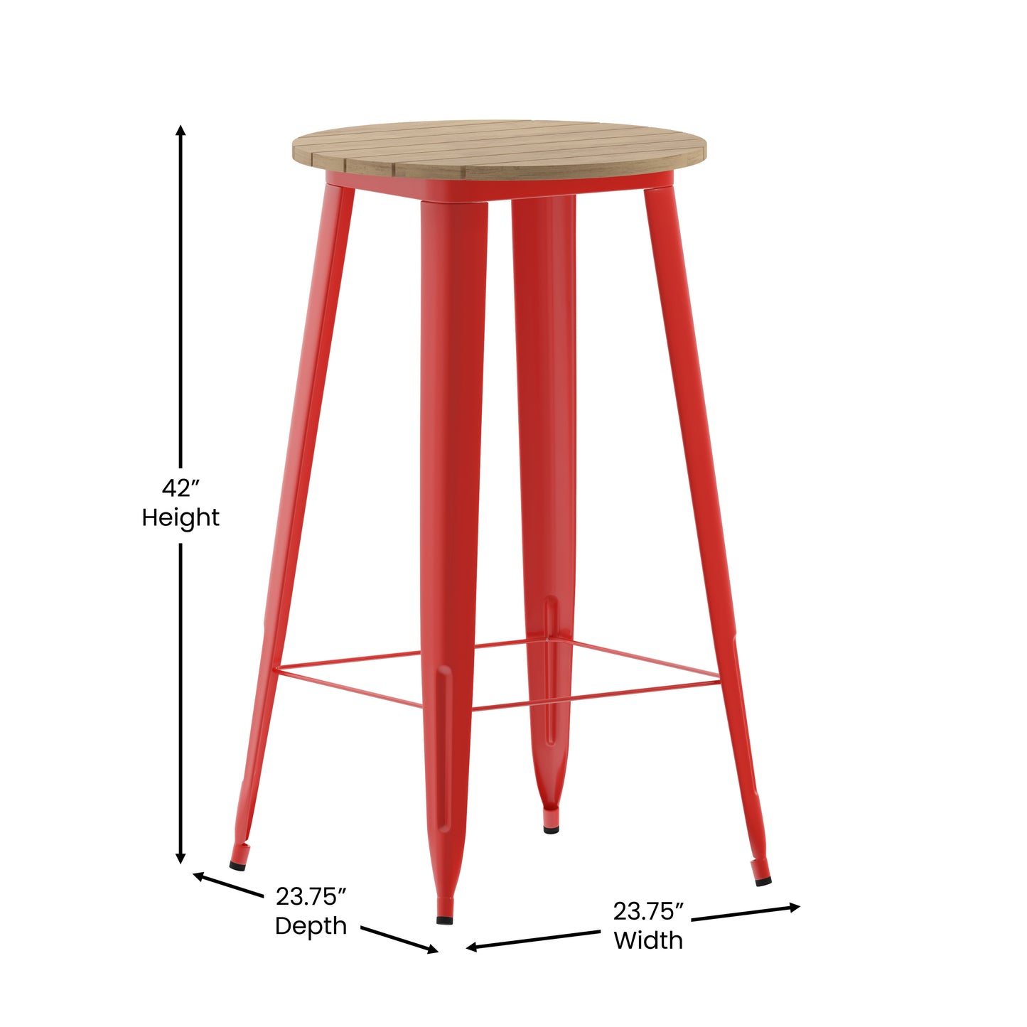 Contemporary 23.75" Round Commercial Bar Height Dining Table for 2