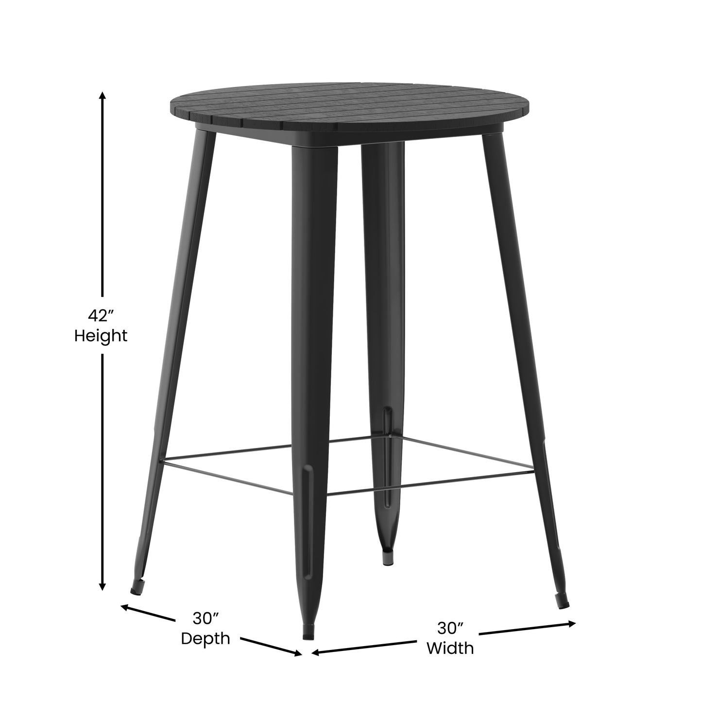 Contemporary 30" Round Commercial Bar Height Dining Table for 4