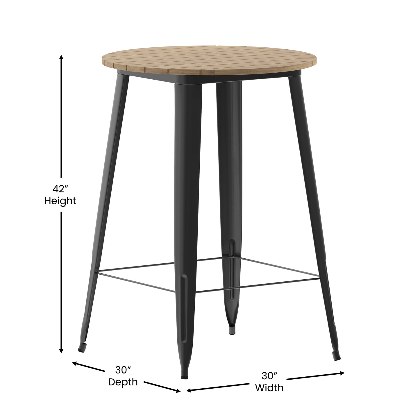 Contemporary 30" Round Commercial Bar Height Dining Table for 4