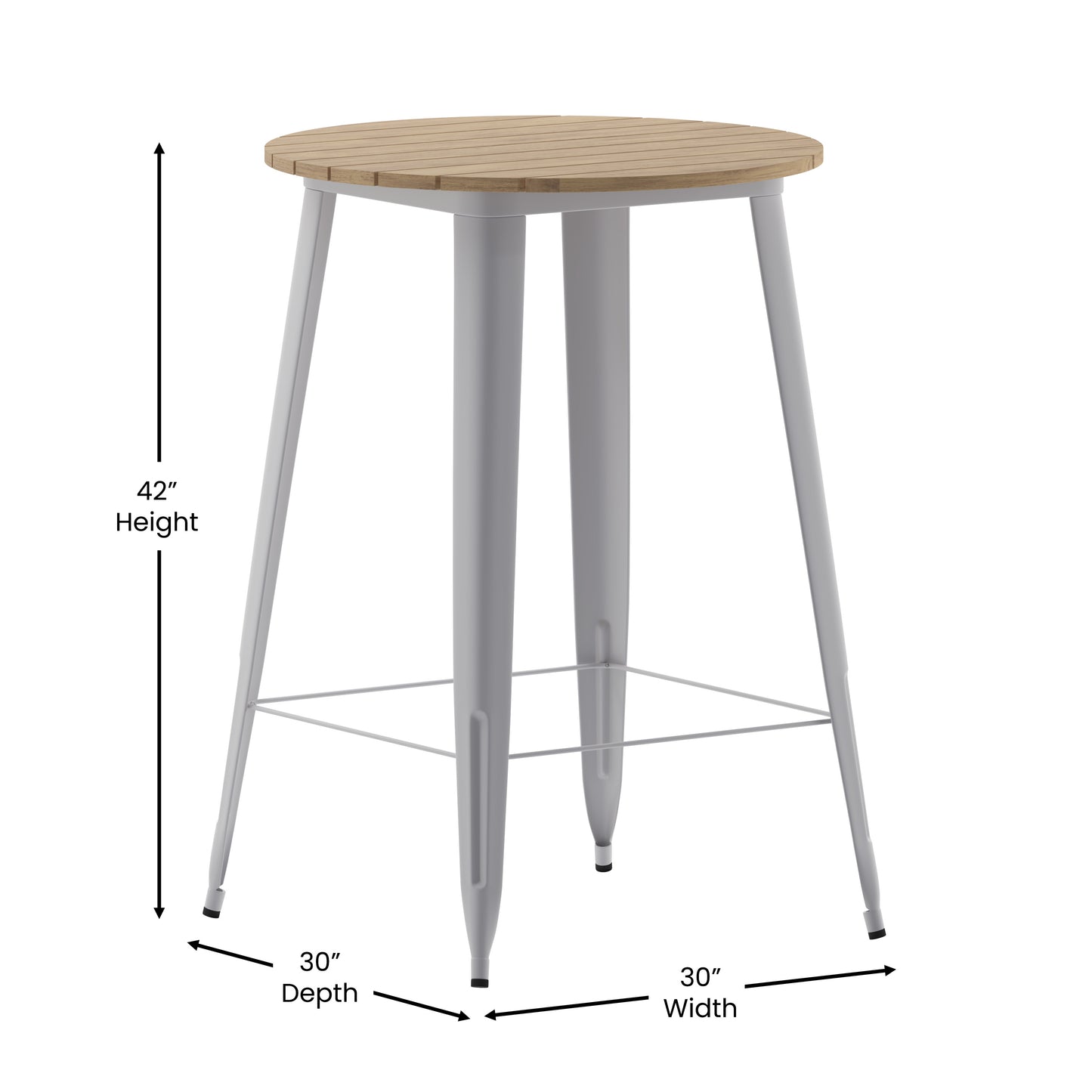 Contemporary 30" Round Commercial Bar Height Dining Table for 4