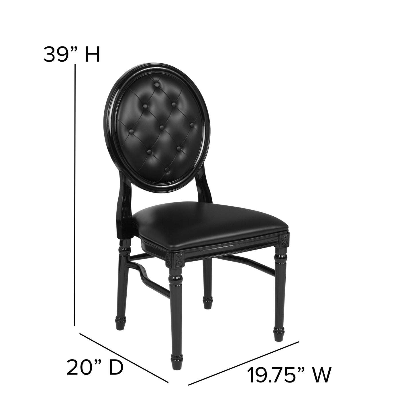 Tufted Black Dining Chair LE-B-B-T-MON-GG