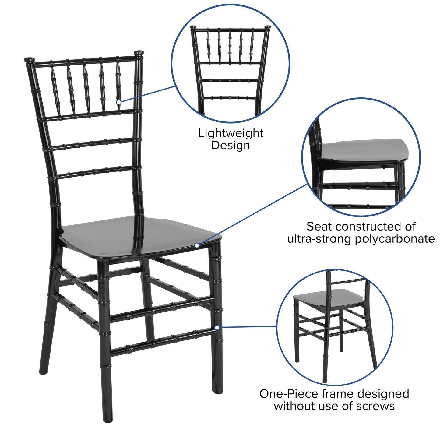 Black Resin Chiavari Chair LE-BLACK-M-GG