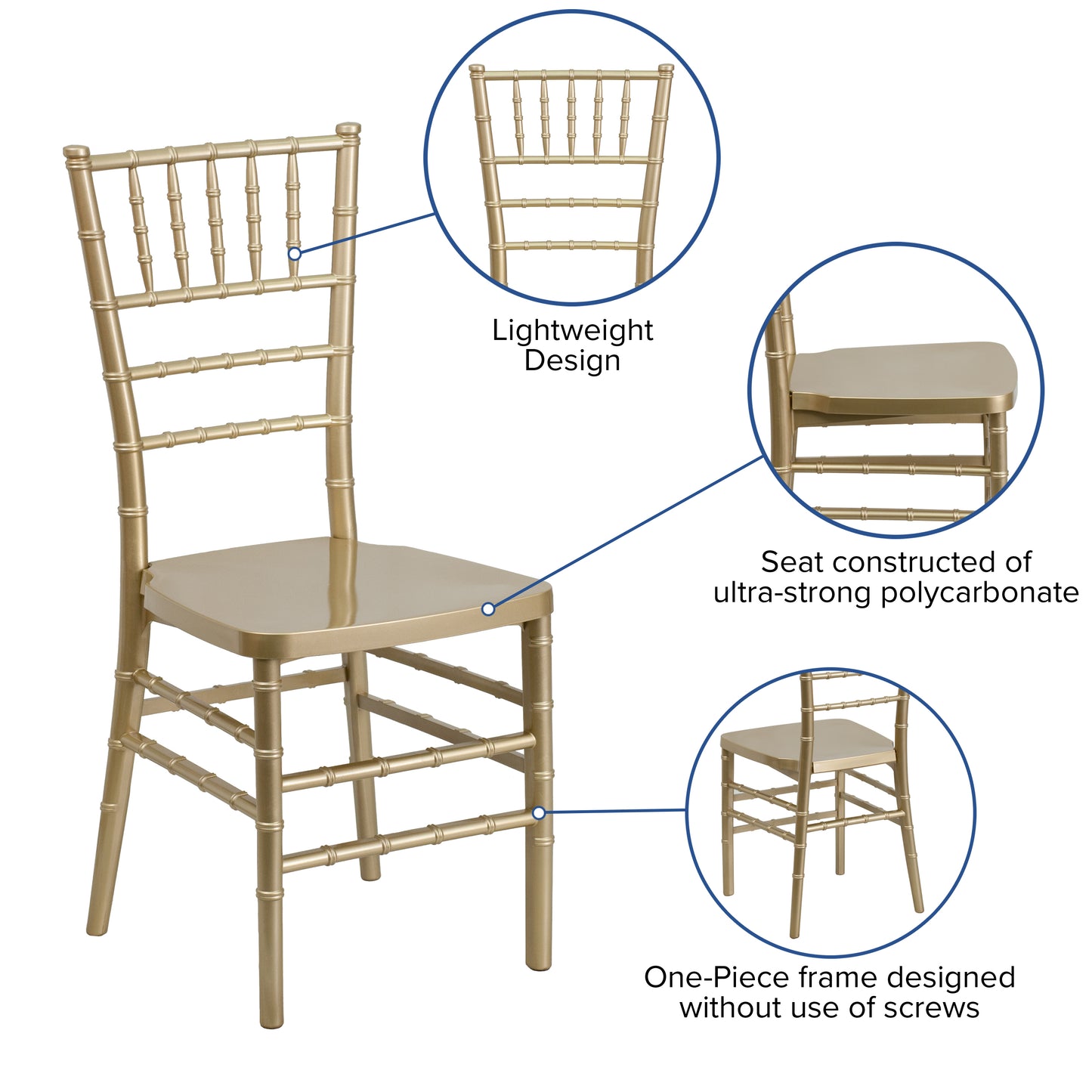 Gold Resin Chiavari Chair LE-GOLD-GG