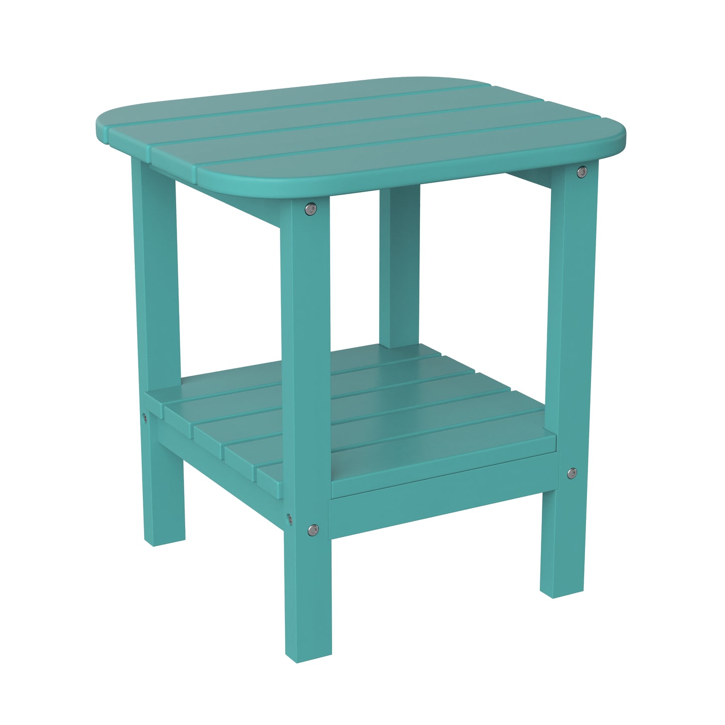 Blue 2 Tier Patio Side Table LE-HMP-1035-1517H-BL-GG