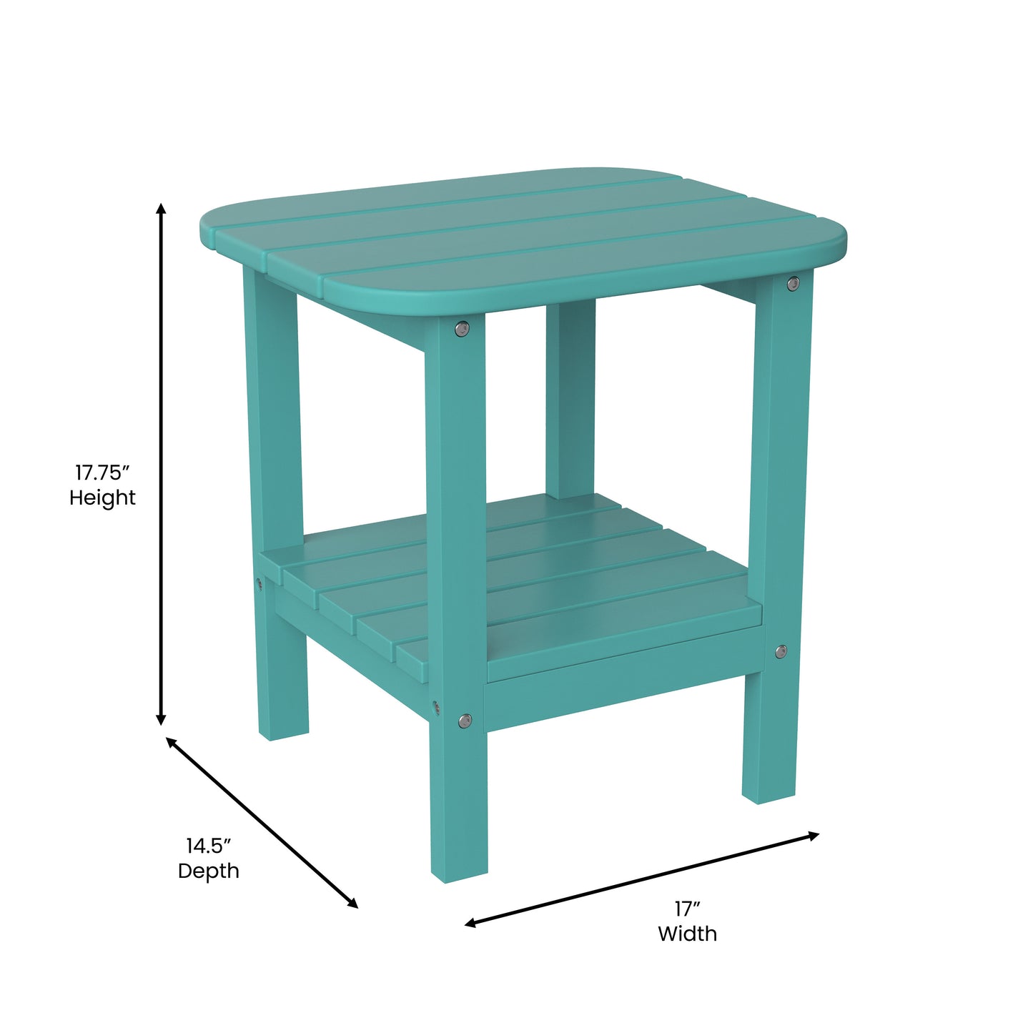 Blue 2 Tier Patio Side Table LE-HMP-1035-1517H-BL-GG