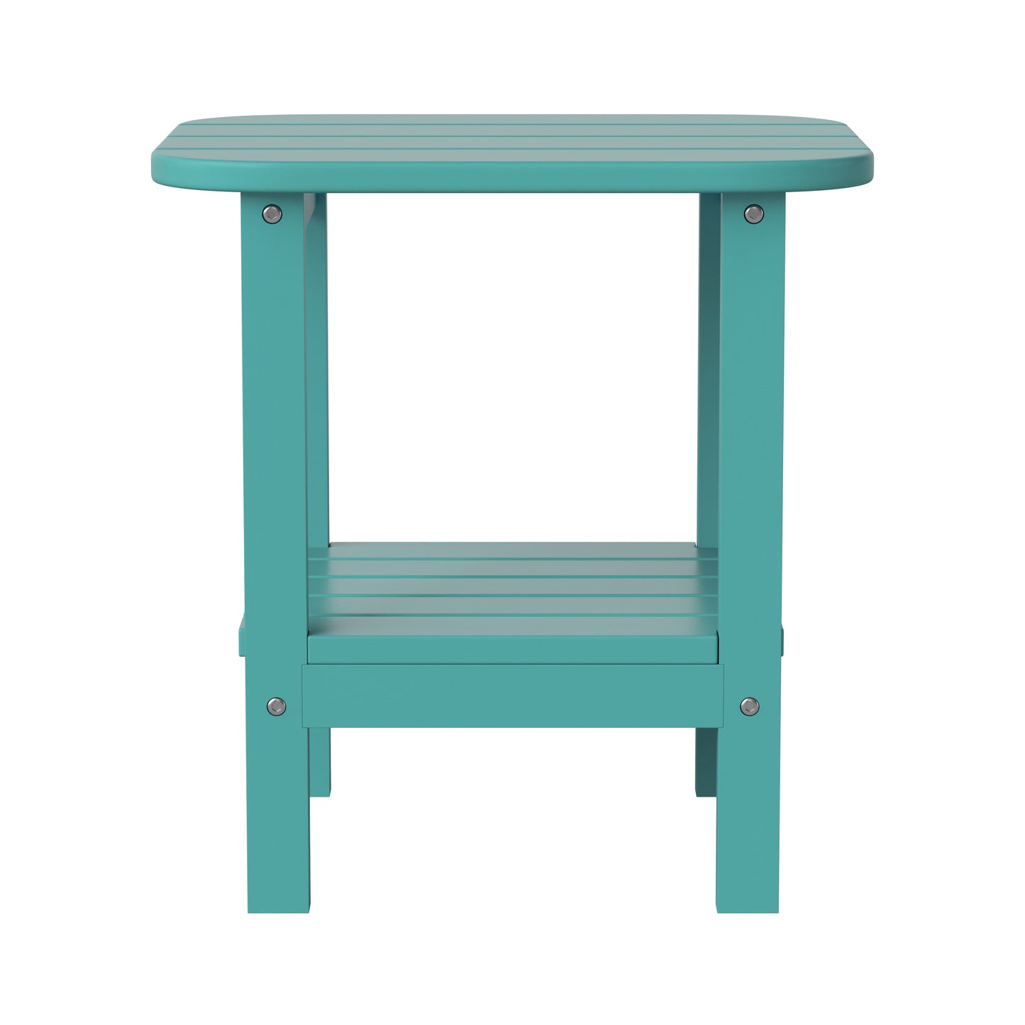 Blue 2 Tier Patio Side Table LE-HMP-1035-1517H-BL-GG