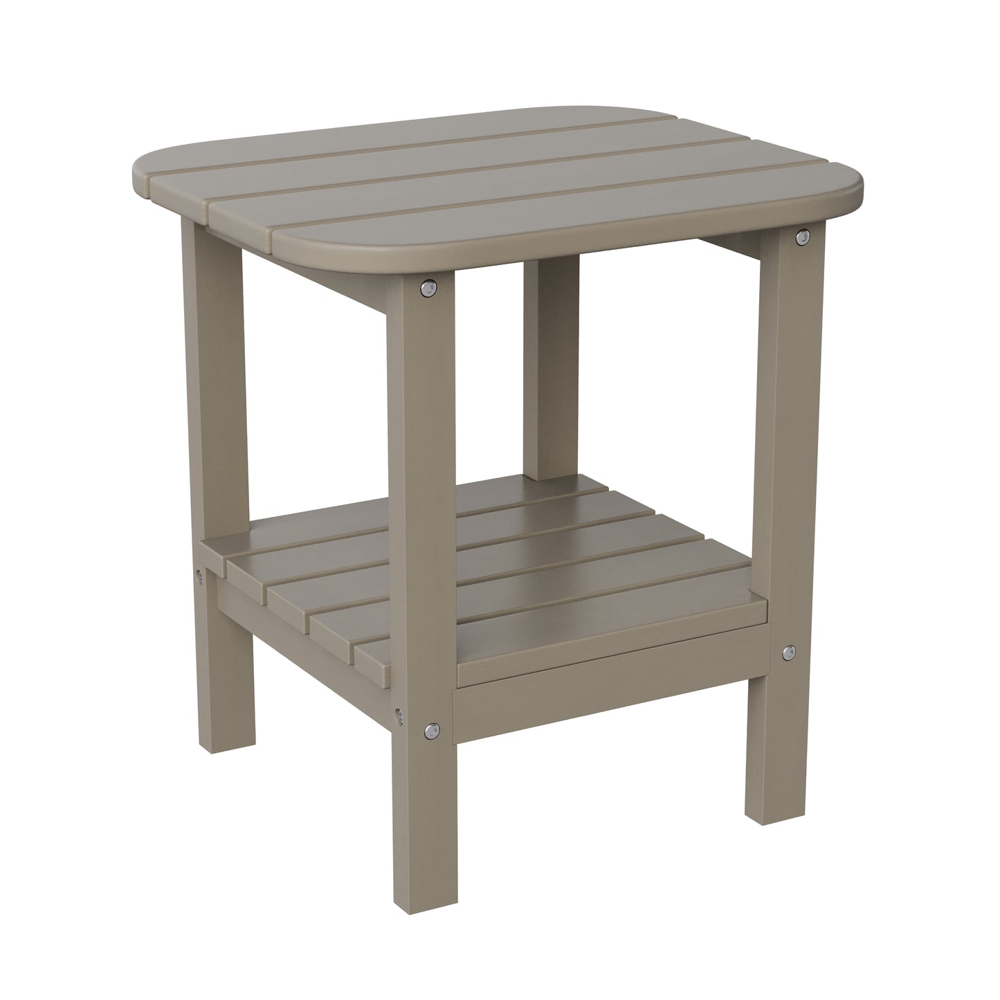 Brown 2 Tier Patio Side Table LE-HMP-1035-1517H-BR-GG