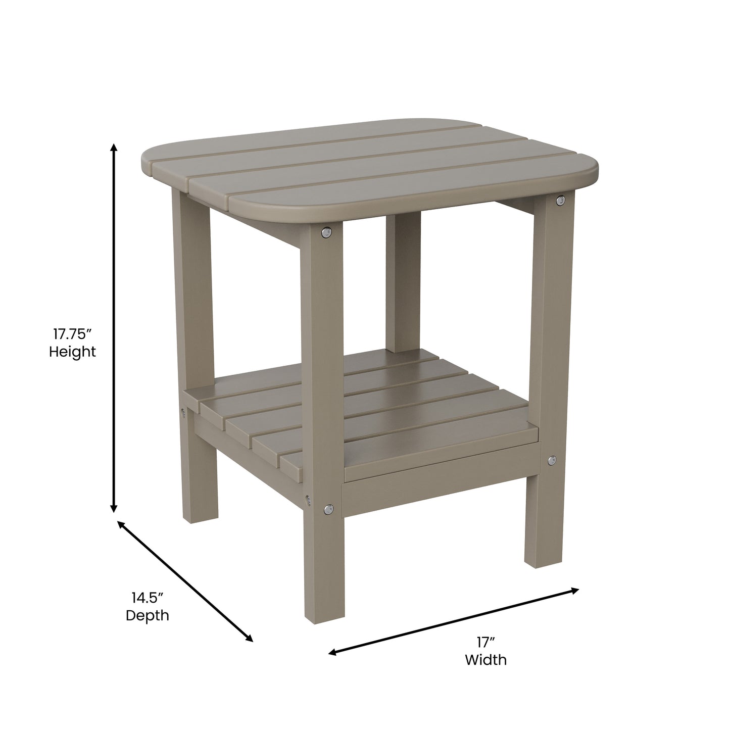 Brown 2 Tier Patio Side Table LE-HMP-1035-1517H-BR-GG