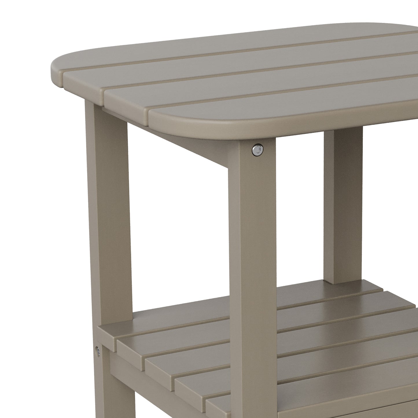 Brown 2 Tier Patio Side Table LE-HMP-1035-1517H-BR-GG