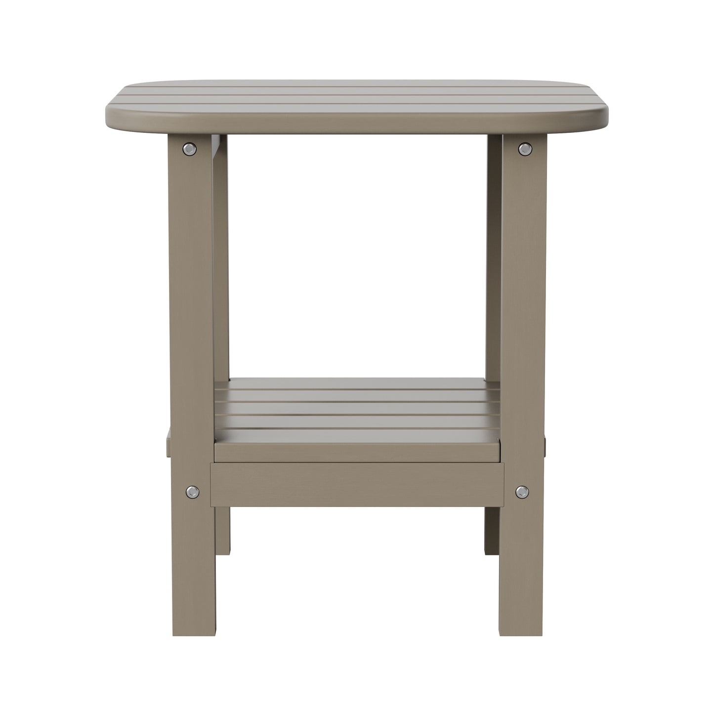 Brown 2 Tier Patio Side Table LE-HMP-1035-1517H-BR-GG