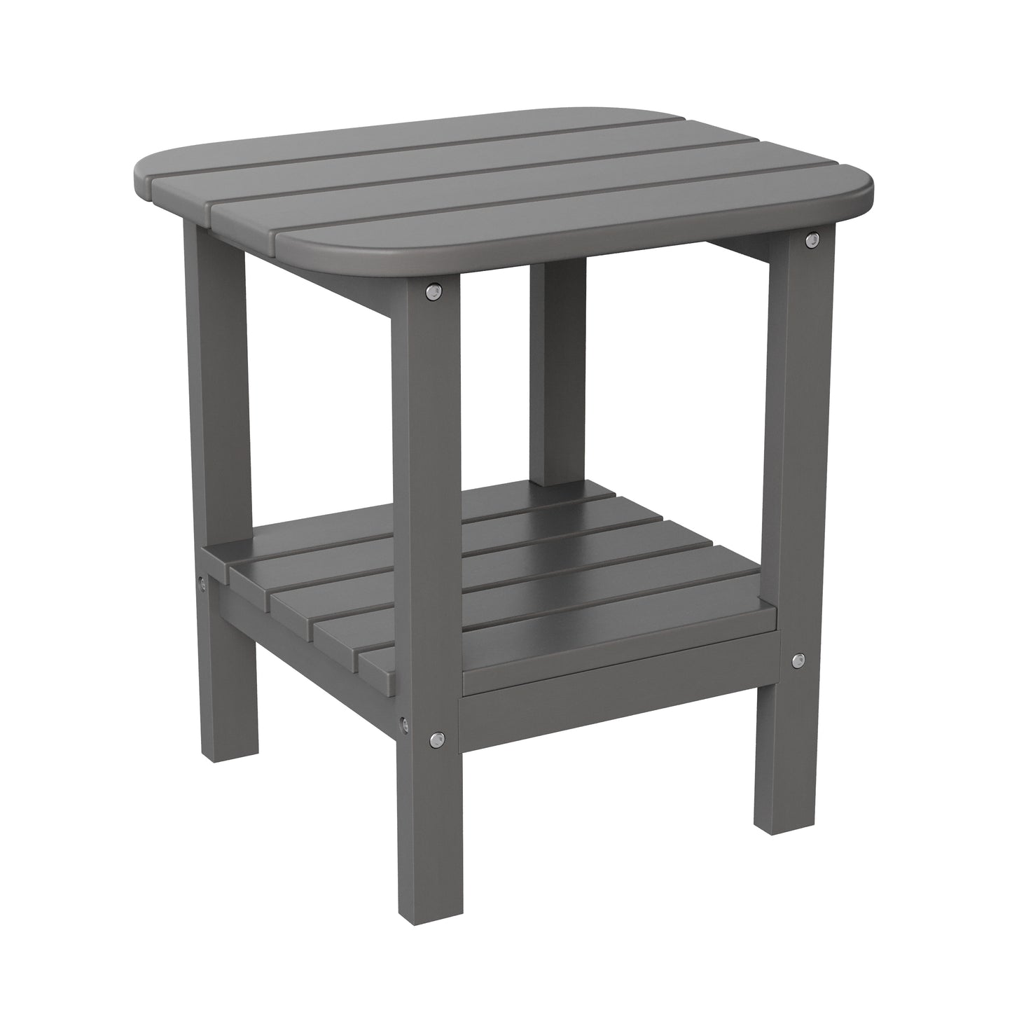 Gray 2 Tier Patio Side Table LE-HMP-1035-1517H-GY-GG