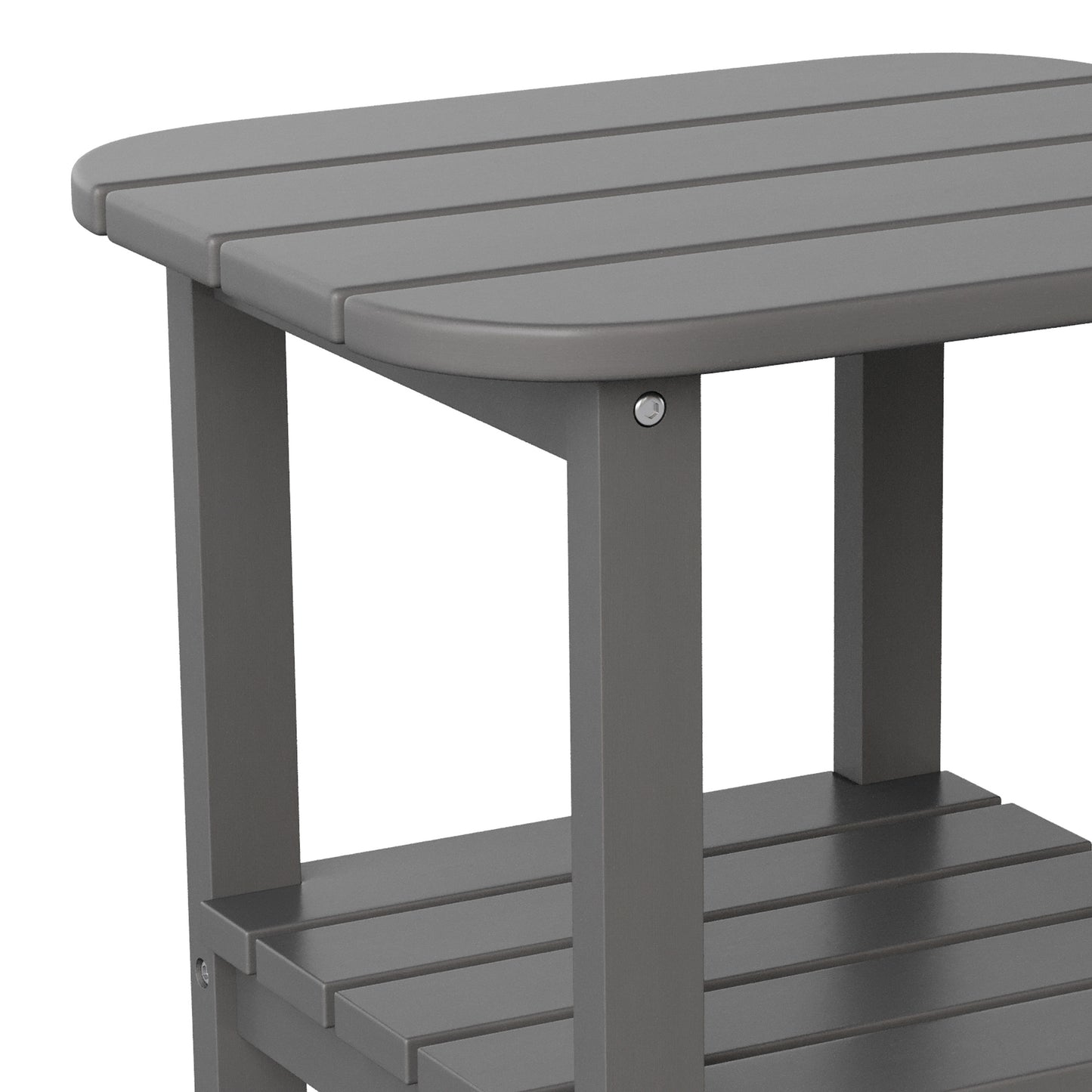 Gray 2 Tier Patio Side Table LE-HMP-1035-1517H-GY-GG