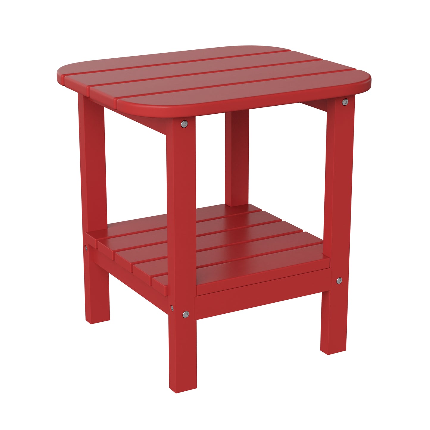 Red 2 Tier Patio Side Table LE-HMP-1035-1517H-RD-GG