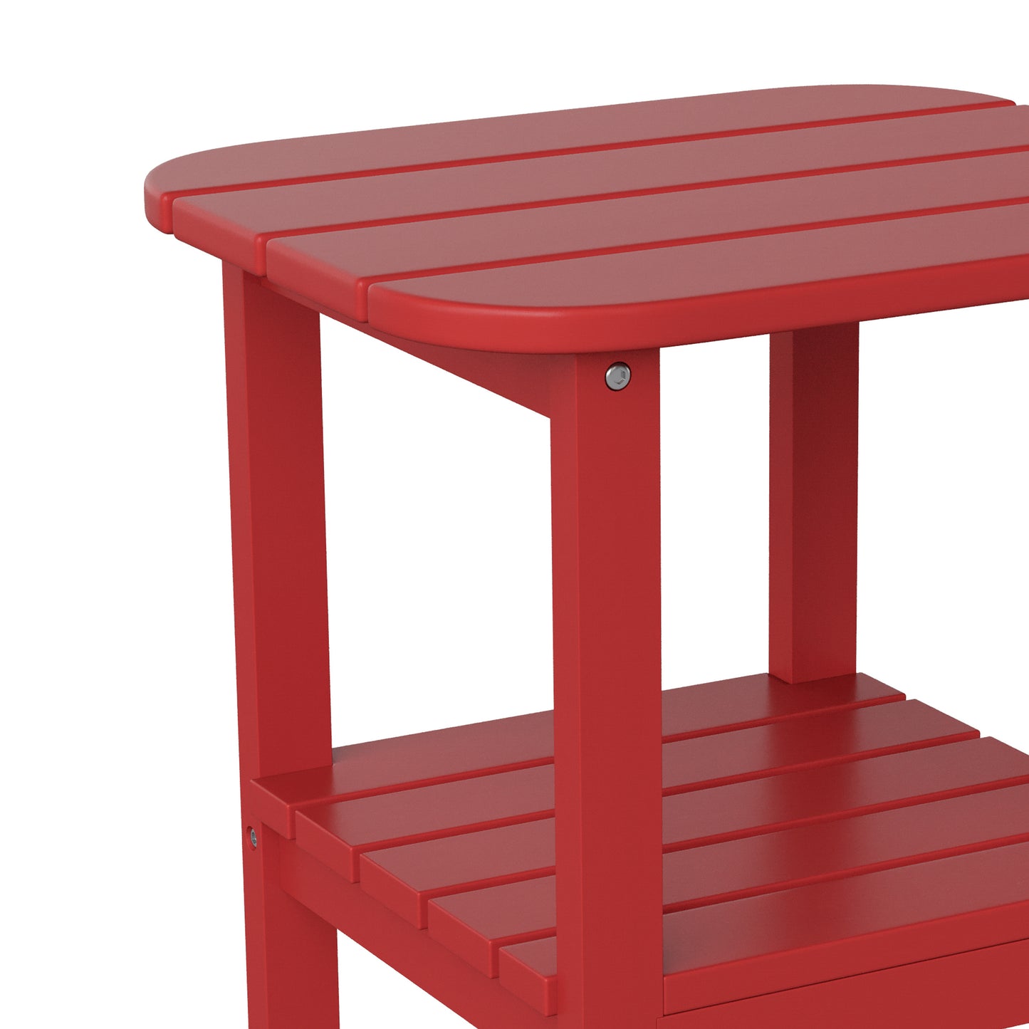 Red 2 Tier Patio Side Table LE-HMP-1035-1517H-RD-GG