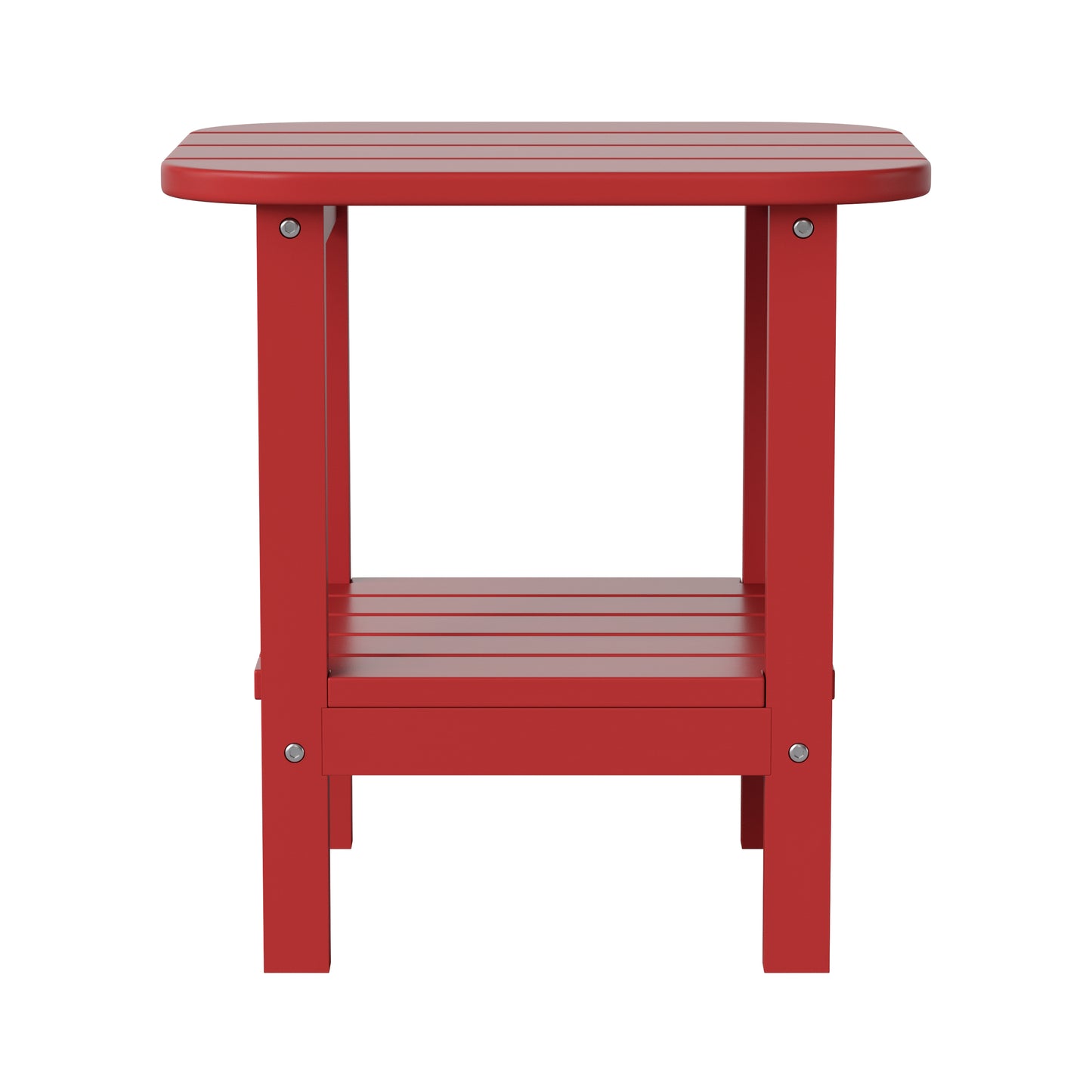 Red 2 Tier Patio Side Table LE-HMP-1035-1517H-RD-GG