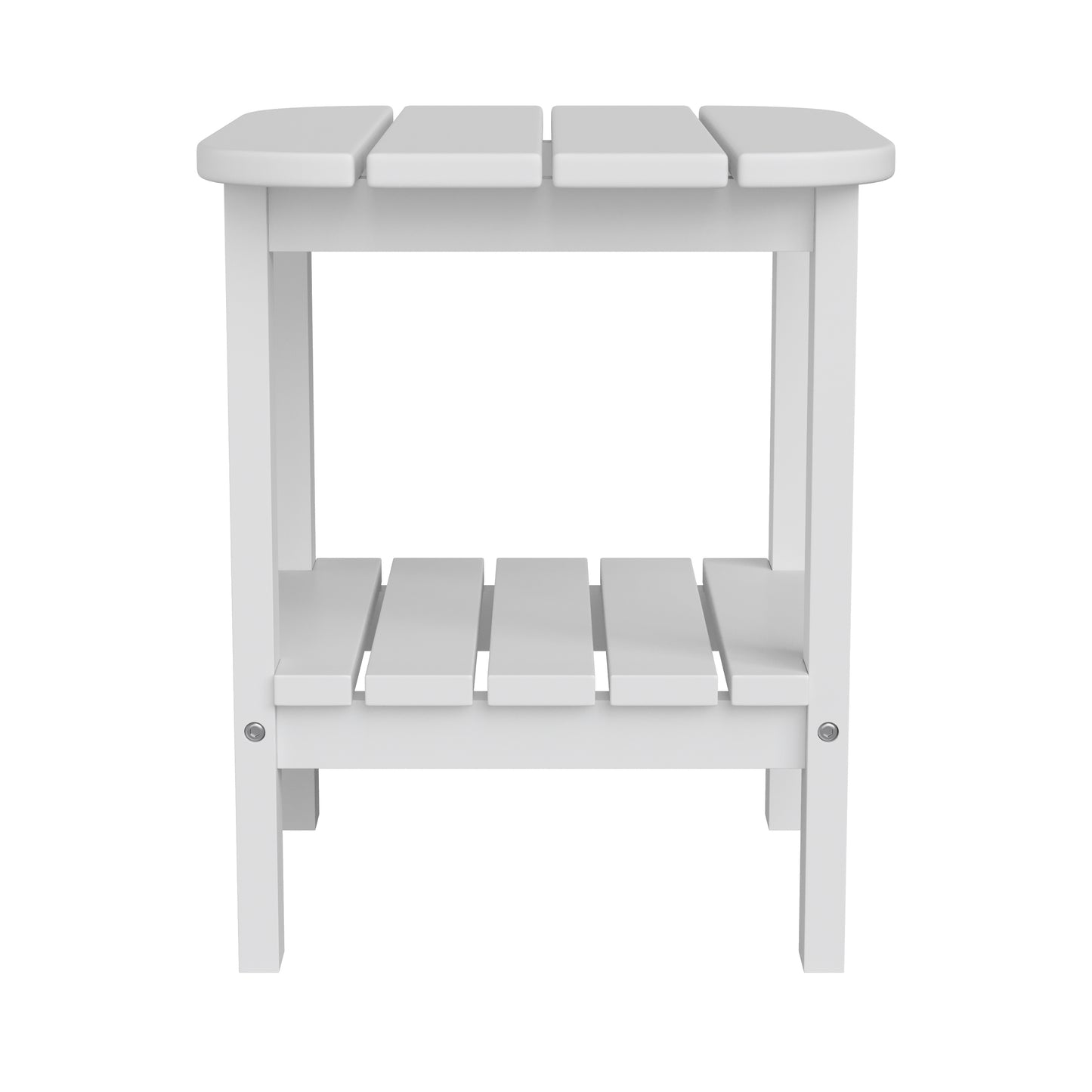 White 2 Tier Patio Side Table LE-HMP-1035-1517H-WT-GG