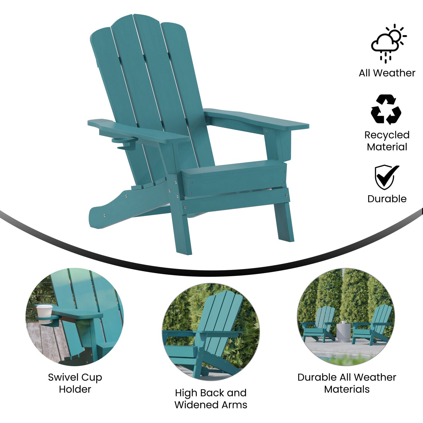 Blue Patio Chair - Cupholder LE-HMP-1044-10-BL-GG