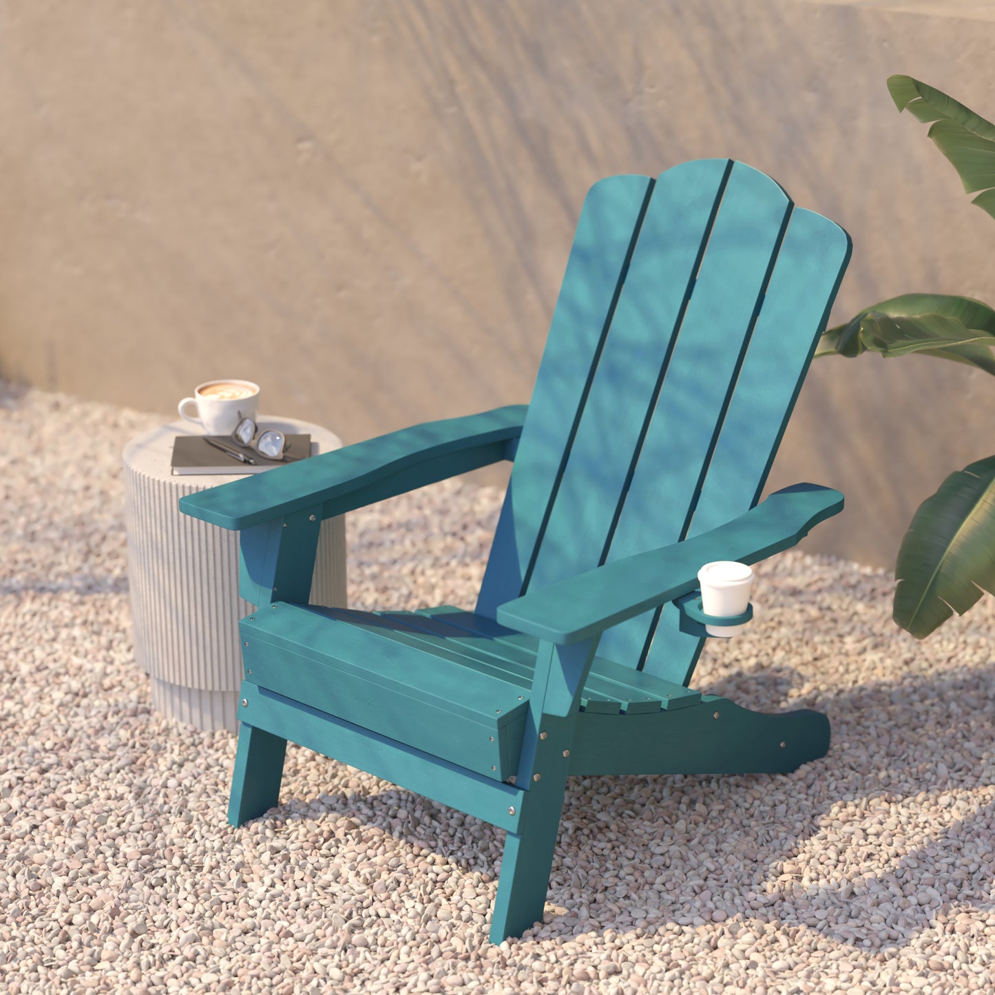 Blue Patio Chair - Cupholder LE-HMP-1044-10-BL-GG