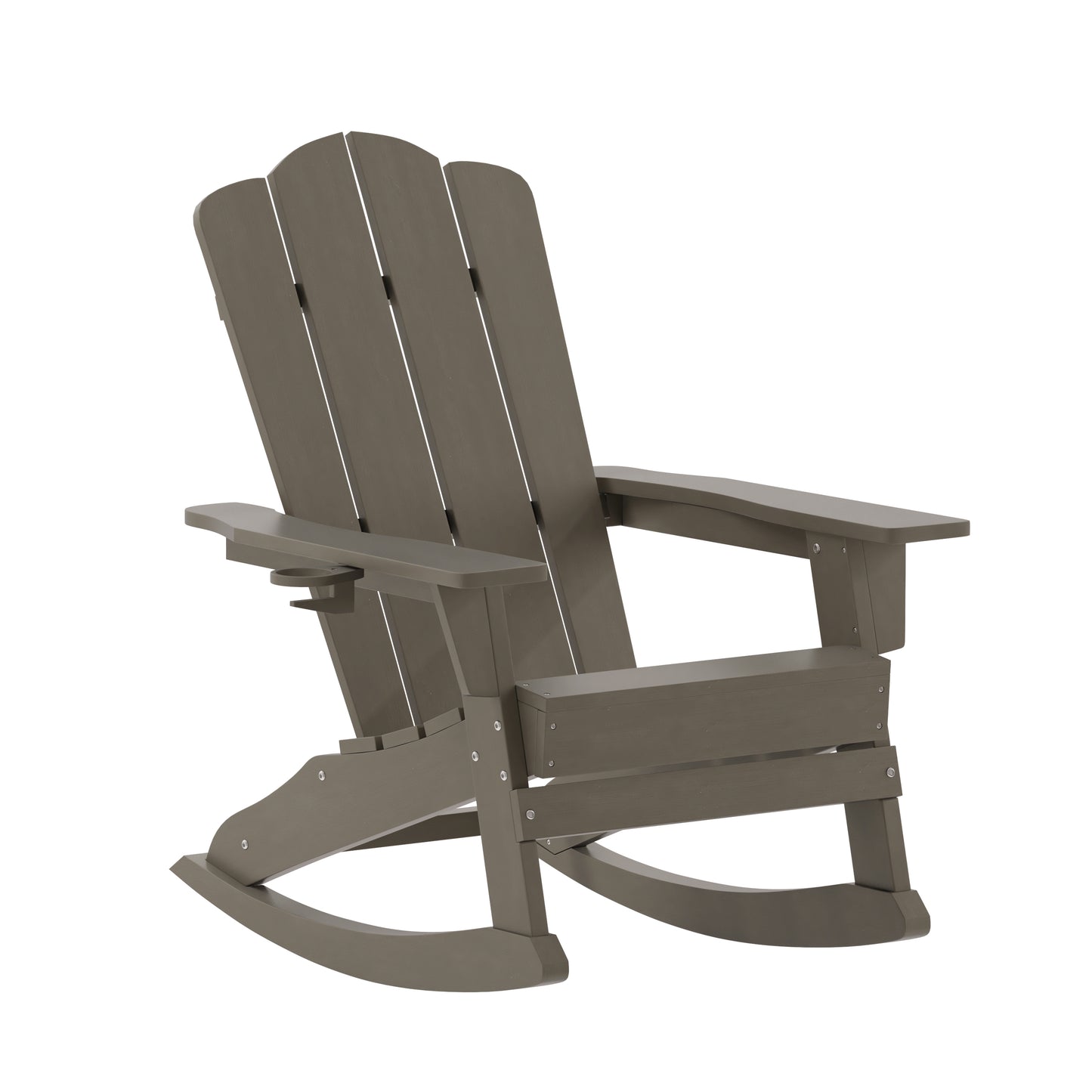 Brown Rocking Chair-Cupholder LE-HMP-1044-31-BR-GG