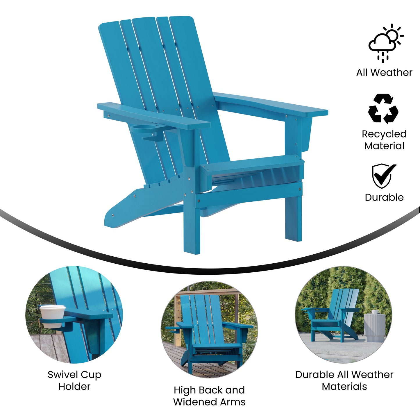 Blue Patio Chair - Cupholder LE-HMP-1045-10-BL-GG