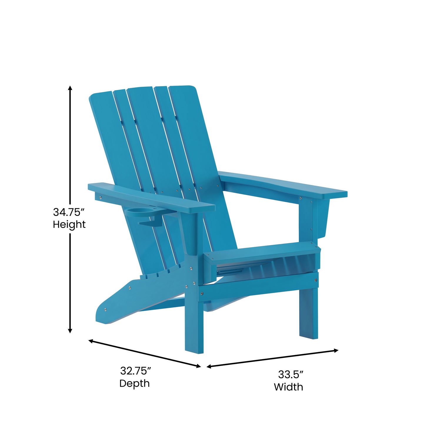 Blue Patio Chair - Cupholder LE-HMP-1045-10-BL-GG