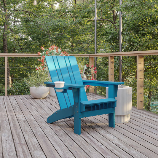 Blue Patio Chair - Cupholder LE-HMP-1045-10-BL-GG