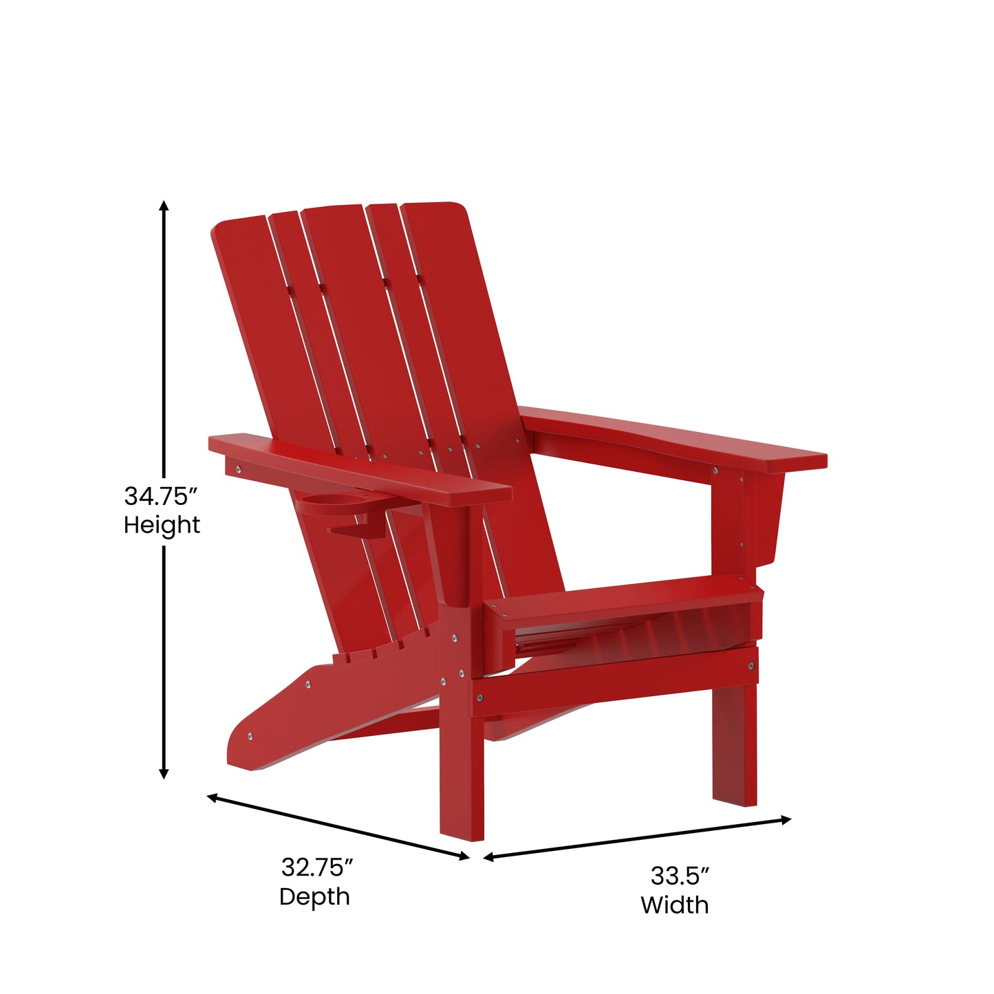 Red Patio Chair - Cupholder LE-HMP-1045-10-RD-GG