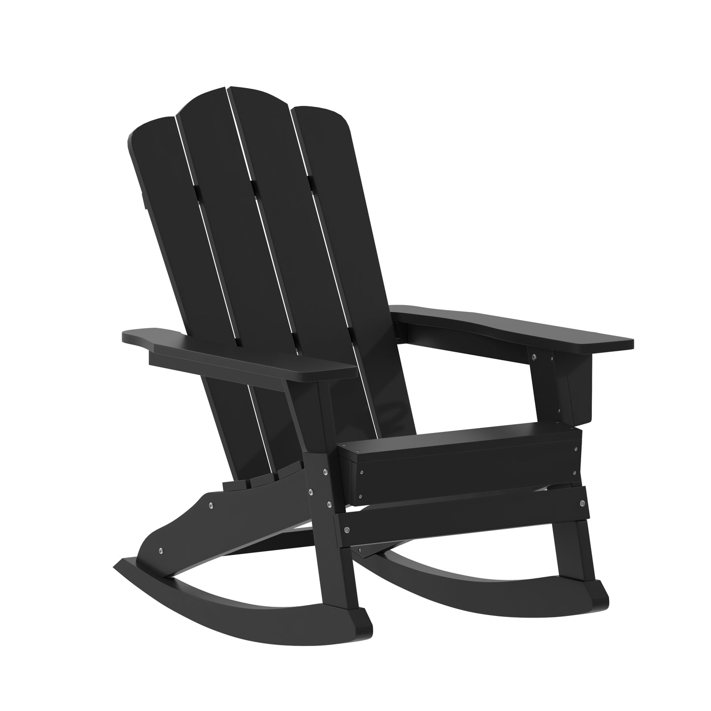 Black Rocking Chair-Cupholder LE-HMP-1045-31-BK-GG