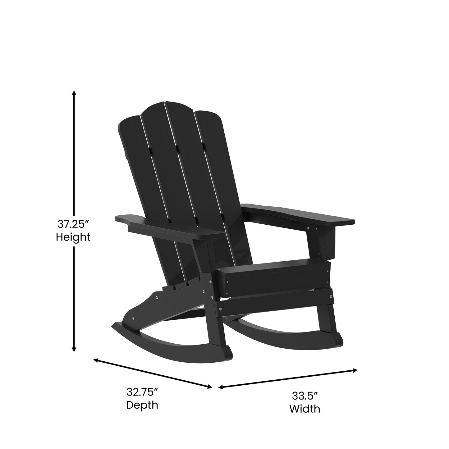 Black Rocking Chair-Cupholder LE-HMP-1045-31-BK-GG