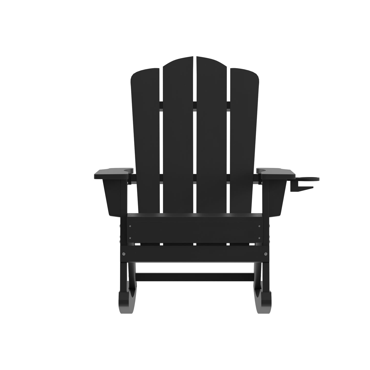 Black Rocking Chair-Cupholder LE-HMP-1045-31-BK-GG