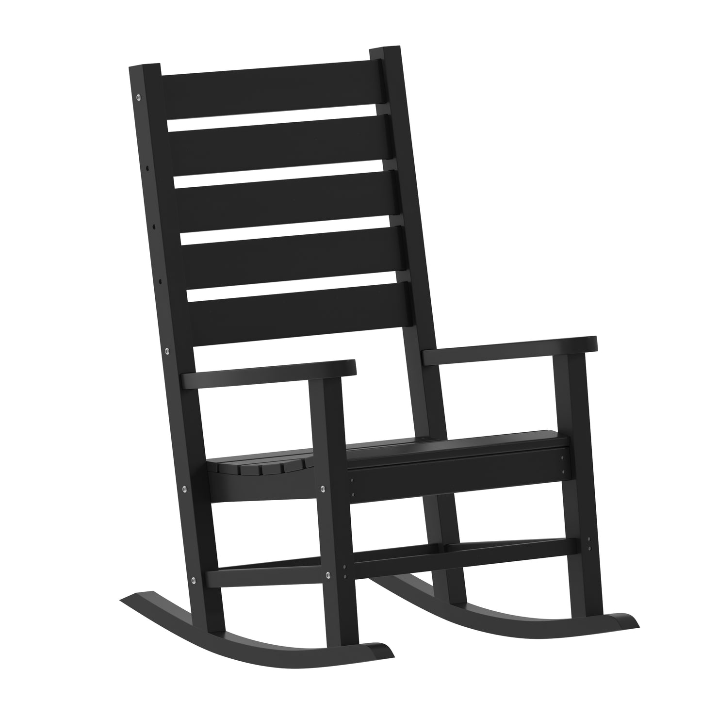 Black Outdoor Rocking Chair LE-HMP-2002-110-BK-GG