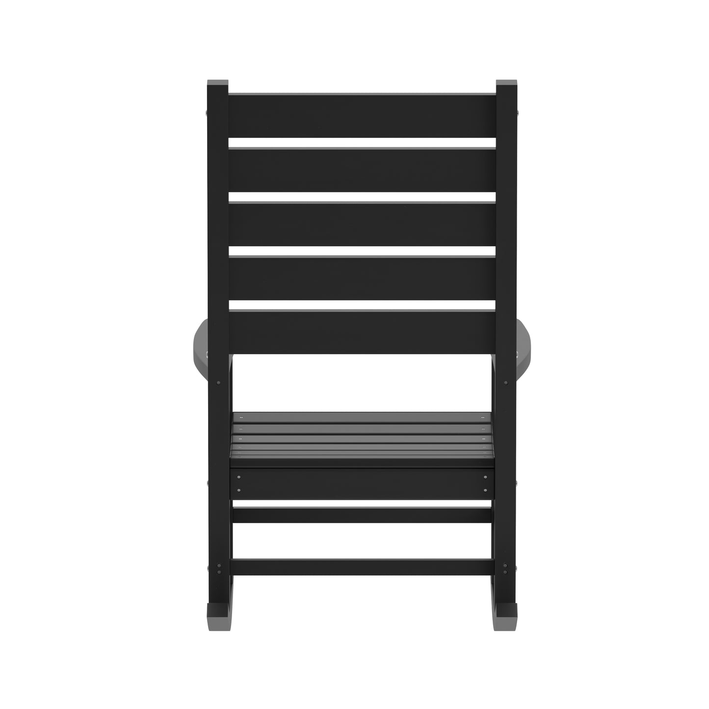 Black Outdoor Rocking Chair LE-HMP-2002-110-BK-GG