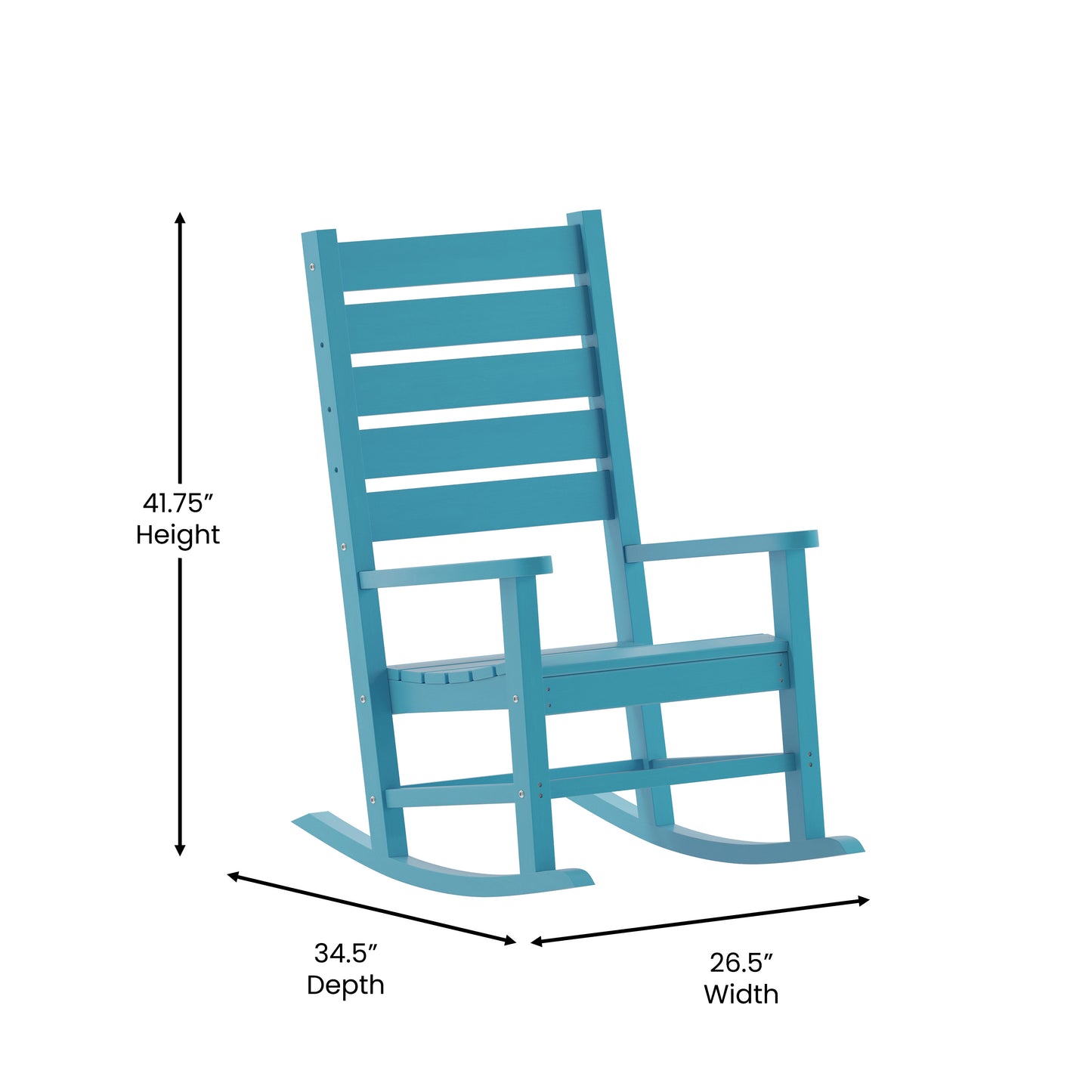 Blue Outdoor Rocking Chair LE-HMP-2002-110-BL-GG