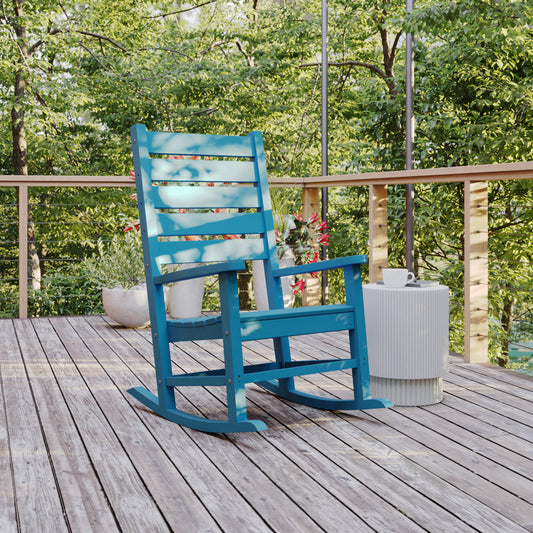 Blue Outdoor Rocking Chair LE-HMP-2002-110-BL-GG