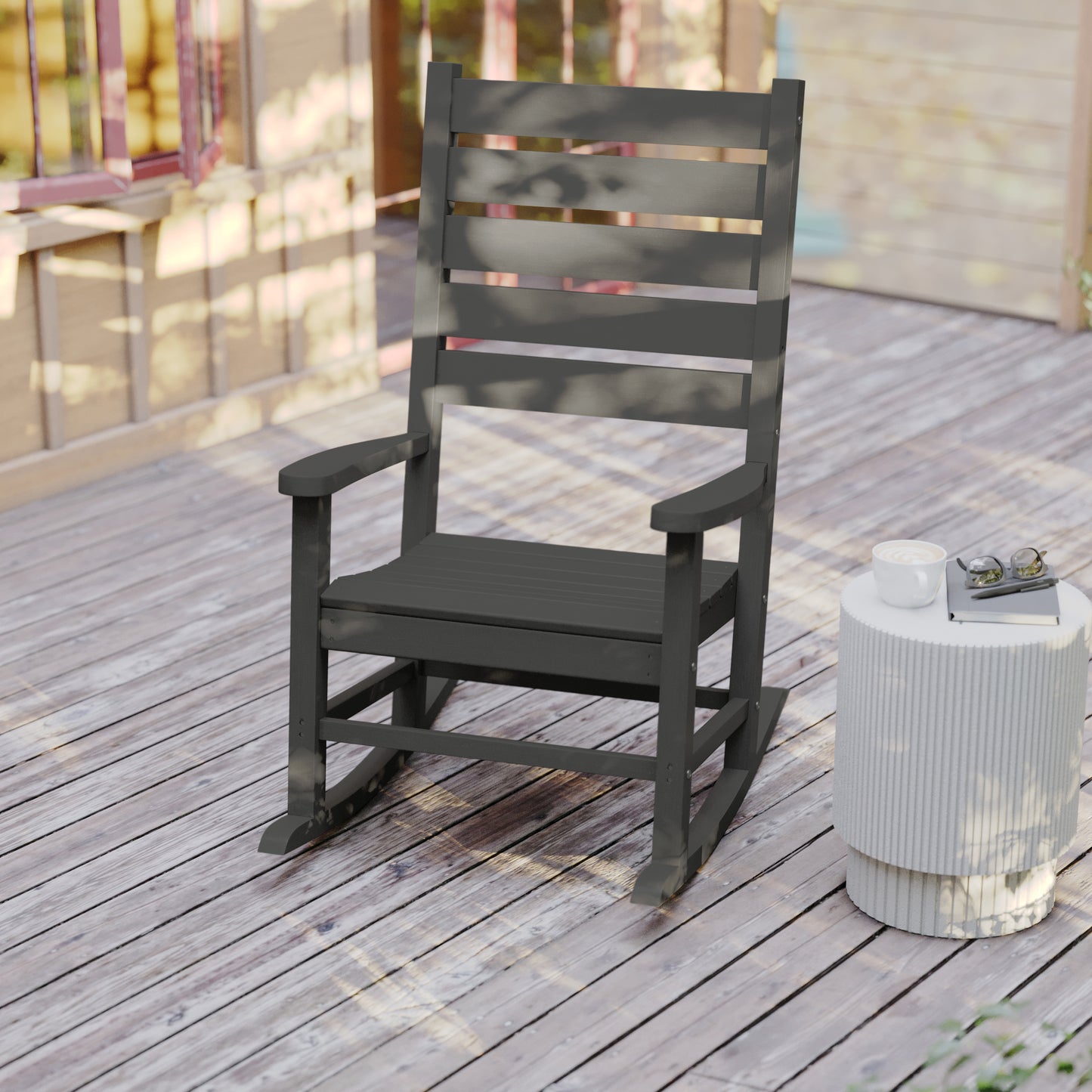 Gray Outdoor Rocking Chair LE-HMP-2002-110-GY-GG