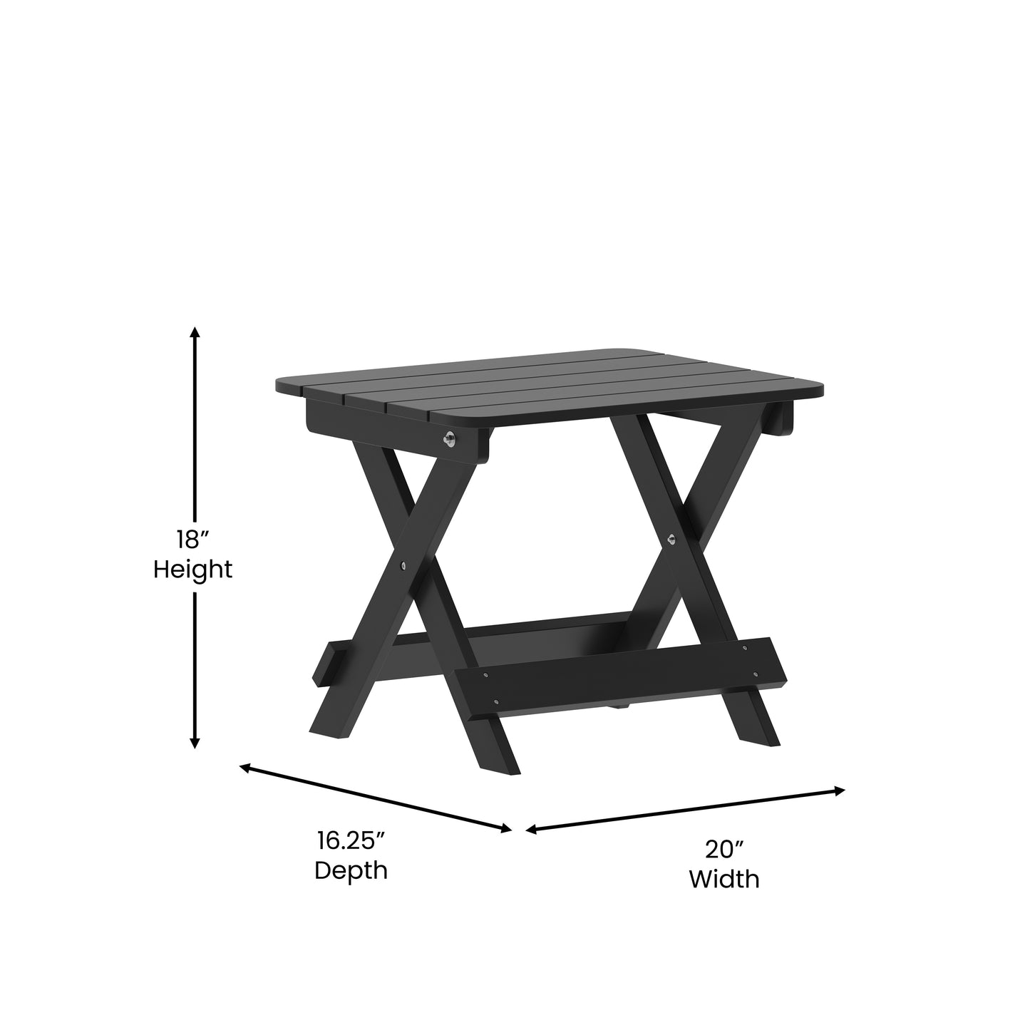 Black Folding Adirondack Table LE-HMP-2012-1620H-BK-GG