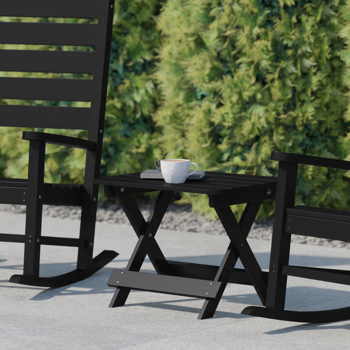 Black Folding Adirondack Table LE-HMP-2012-1620H-BK-GG